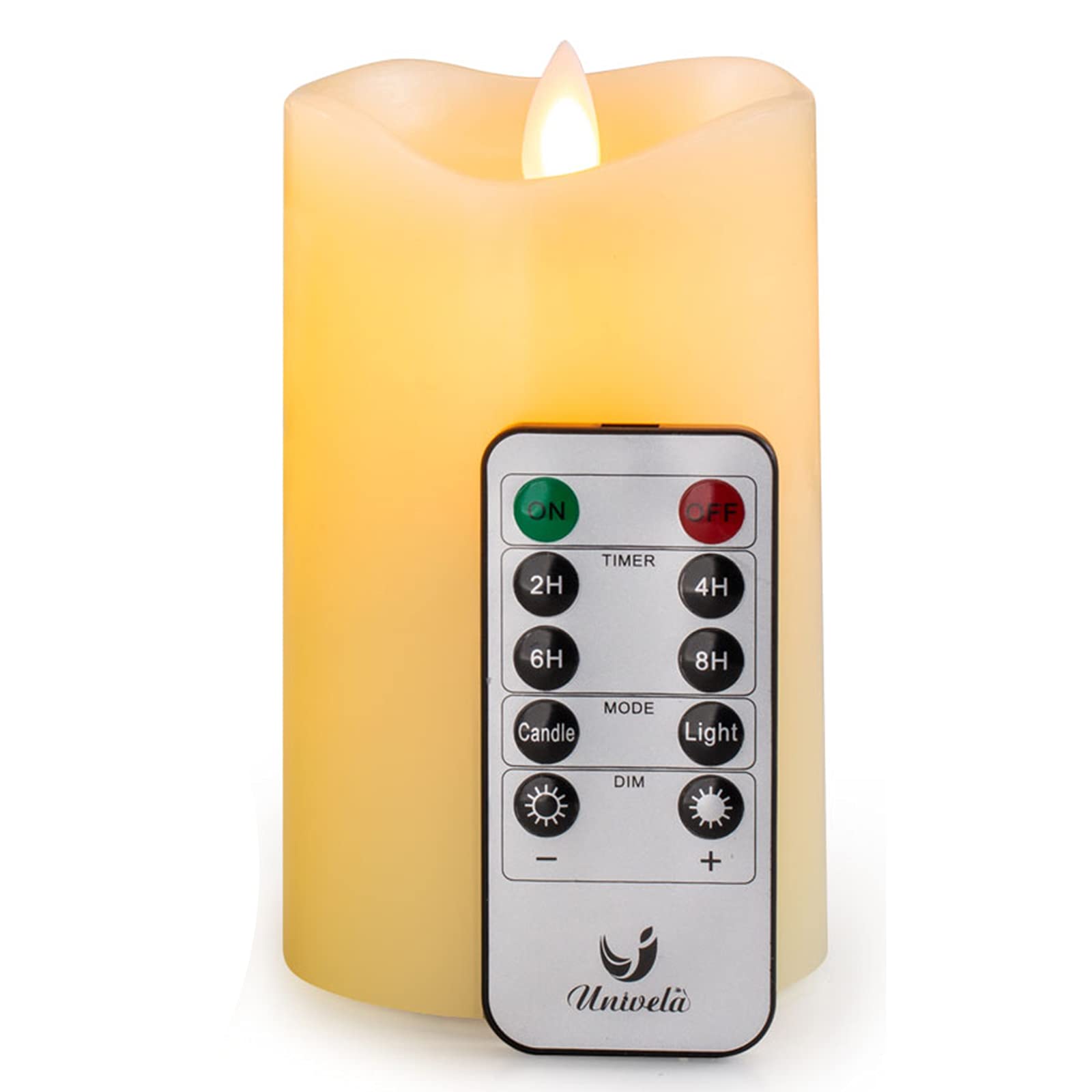 Real Wax Flameless LED Candles with 10-Key Remote - Battery Operated Safe Dancing Candles with Flicker, Dimmer & Timer for Home Decor, Weddings & Relaxation - Ivory Night Lights for Warm Atmosphere