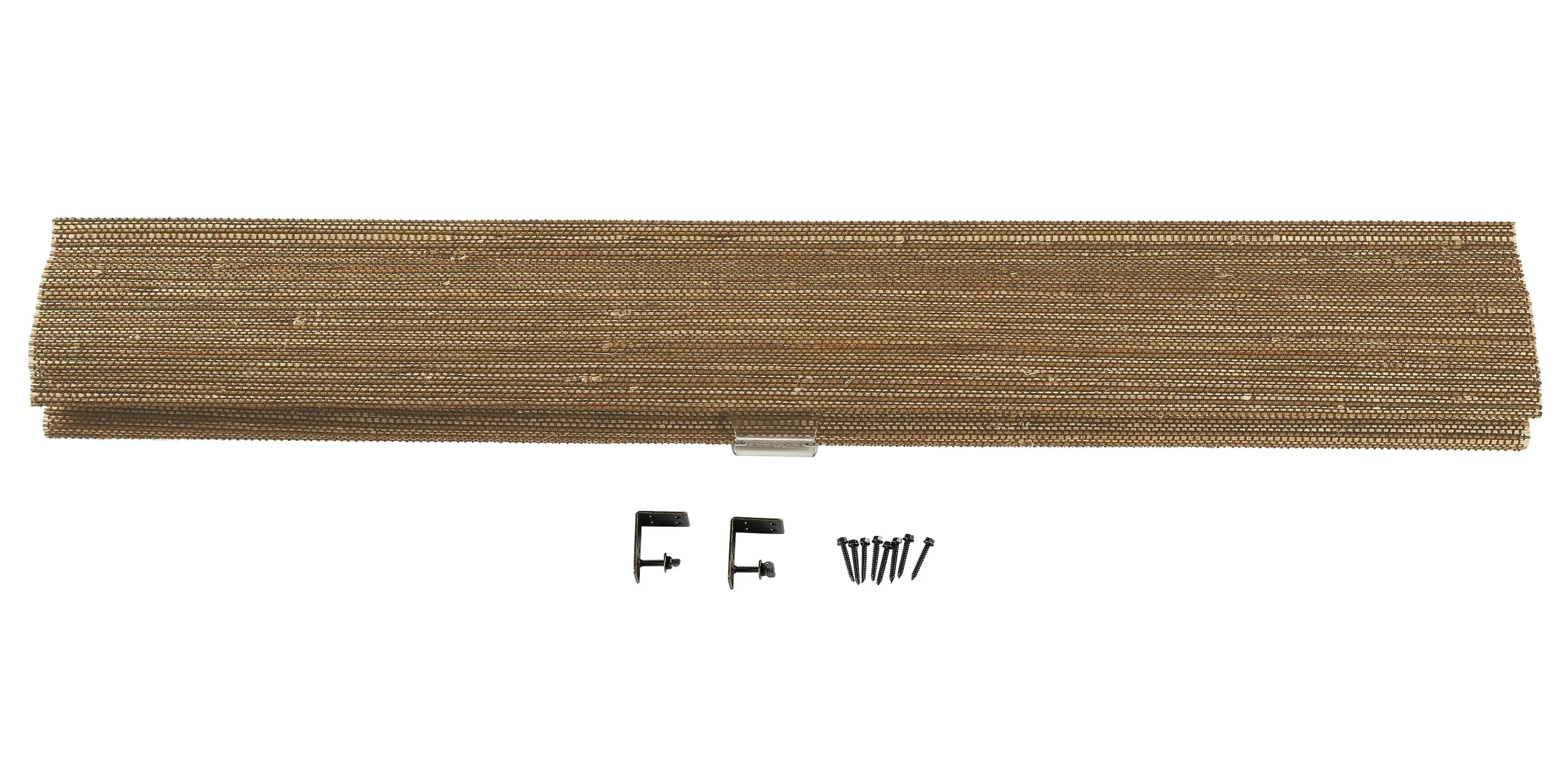 Natural Ramie Bamboo Woven Window Shade - Light Brown - Eco-Friendly & Durable - Perfect for Living Room, Bedroom & Patio Privacy