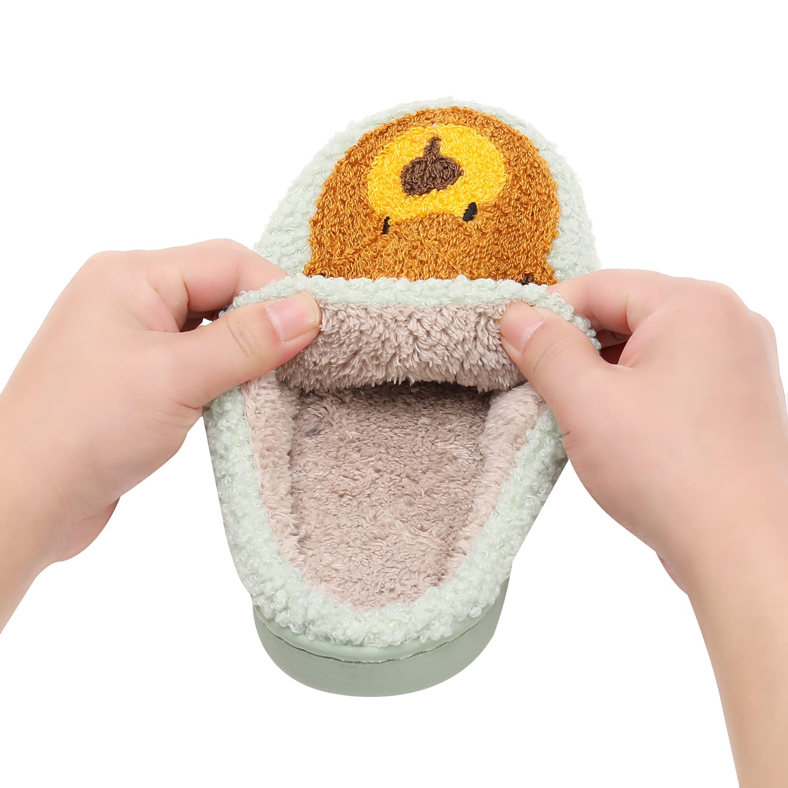 TYFLOVE Smiley Face Plush Slippers for Women, Men & Kids - Cozy Fuzzy House Shoes with Warm Fleece Lining - Soft Slip-On Indoor/Outdoor Slippers for Winter, Home, Office & Gifts