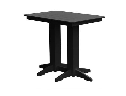 A & L Furniture Bar Table with Free 2 Umbrella Holes - Outdoor Patio, Backyard, Poolside & Restaurant Dining Height Table - Perfect for Entertaining & Relaxing