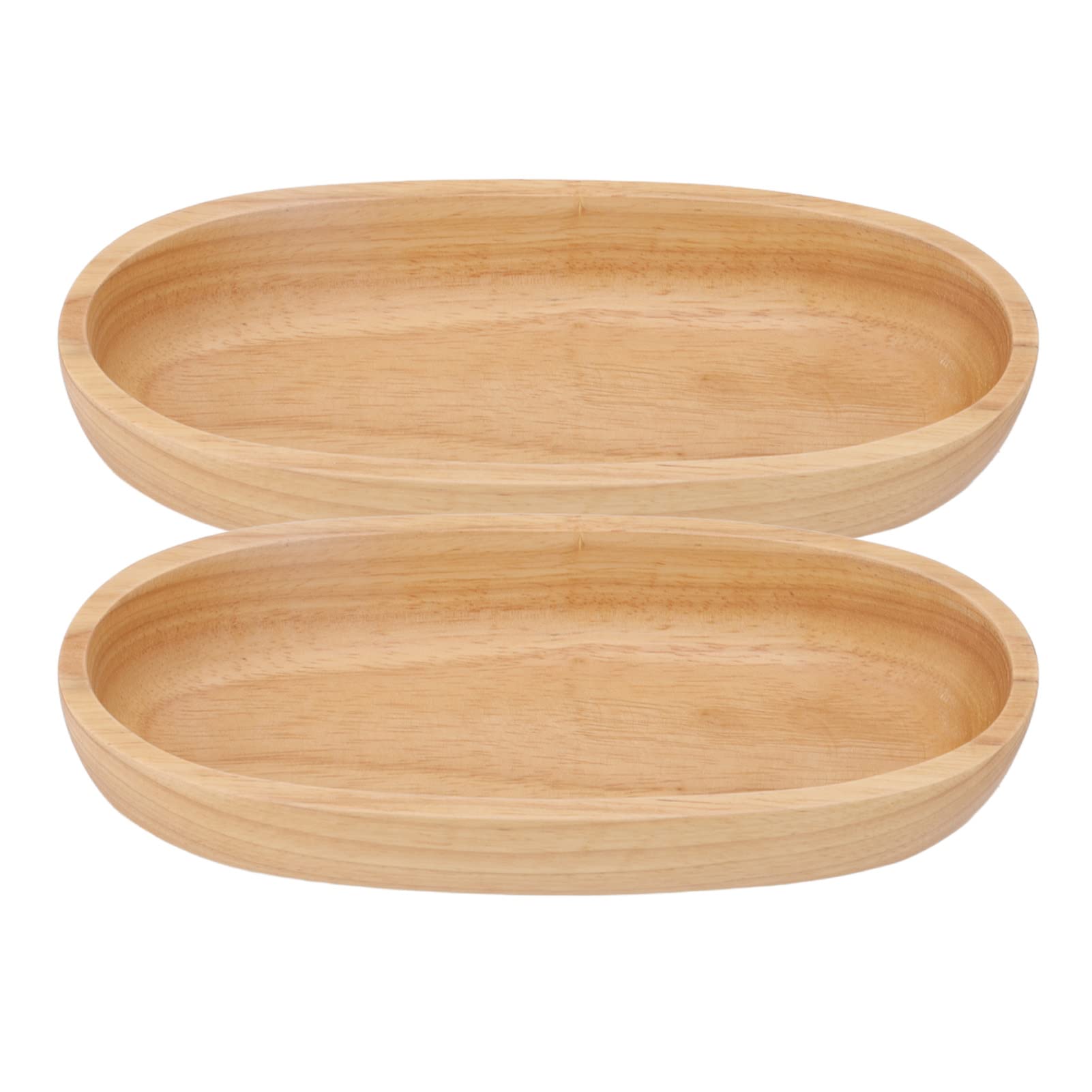 2-Piece Oval Wooden Serving Tray Set - Handcrafted Wood Bowl for Kitchen, Dining & Home Decor - Perfect for Fruit, Bread, Cheese Display & Party Serving