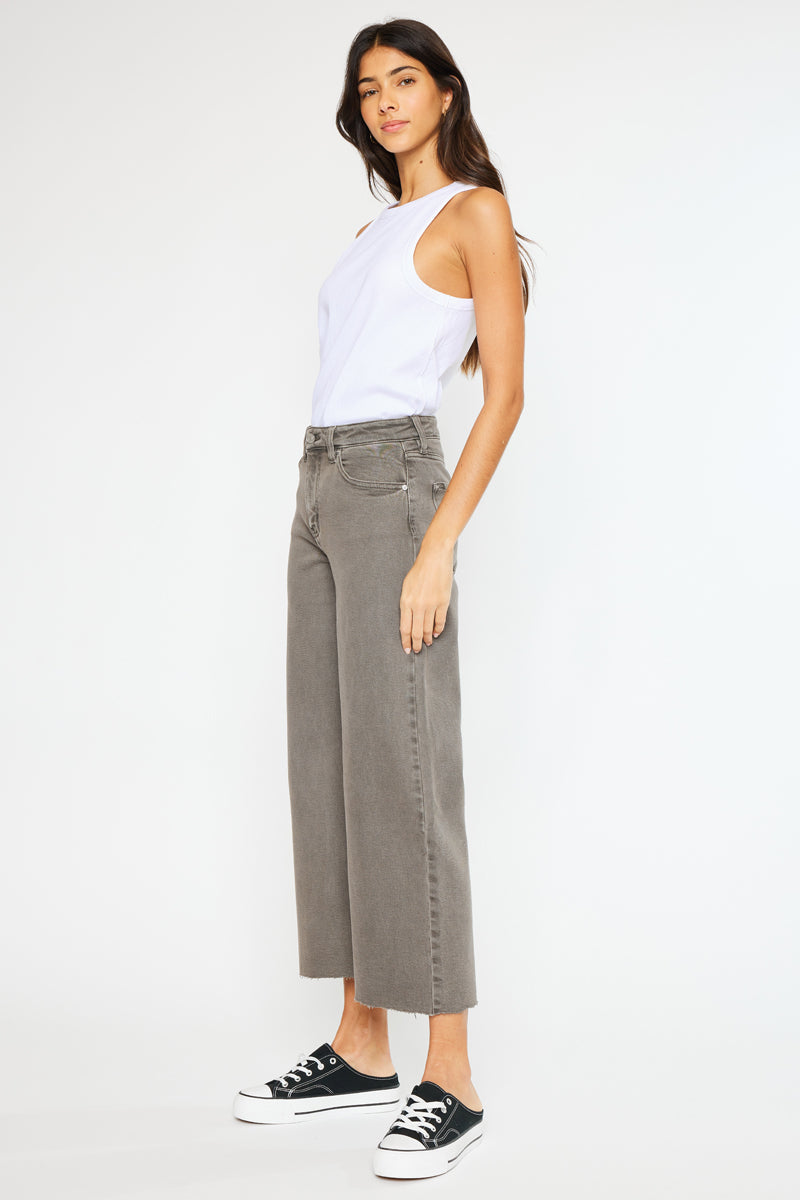 Dianella High Rise Crop Wide Leg Jeans for Women - Trendy Distressed Denim Pants for Casual Outfits & Streetwear Fashion