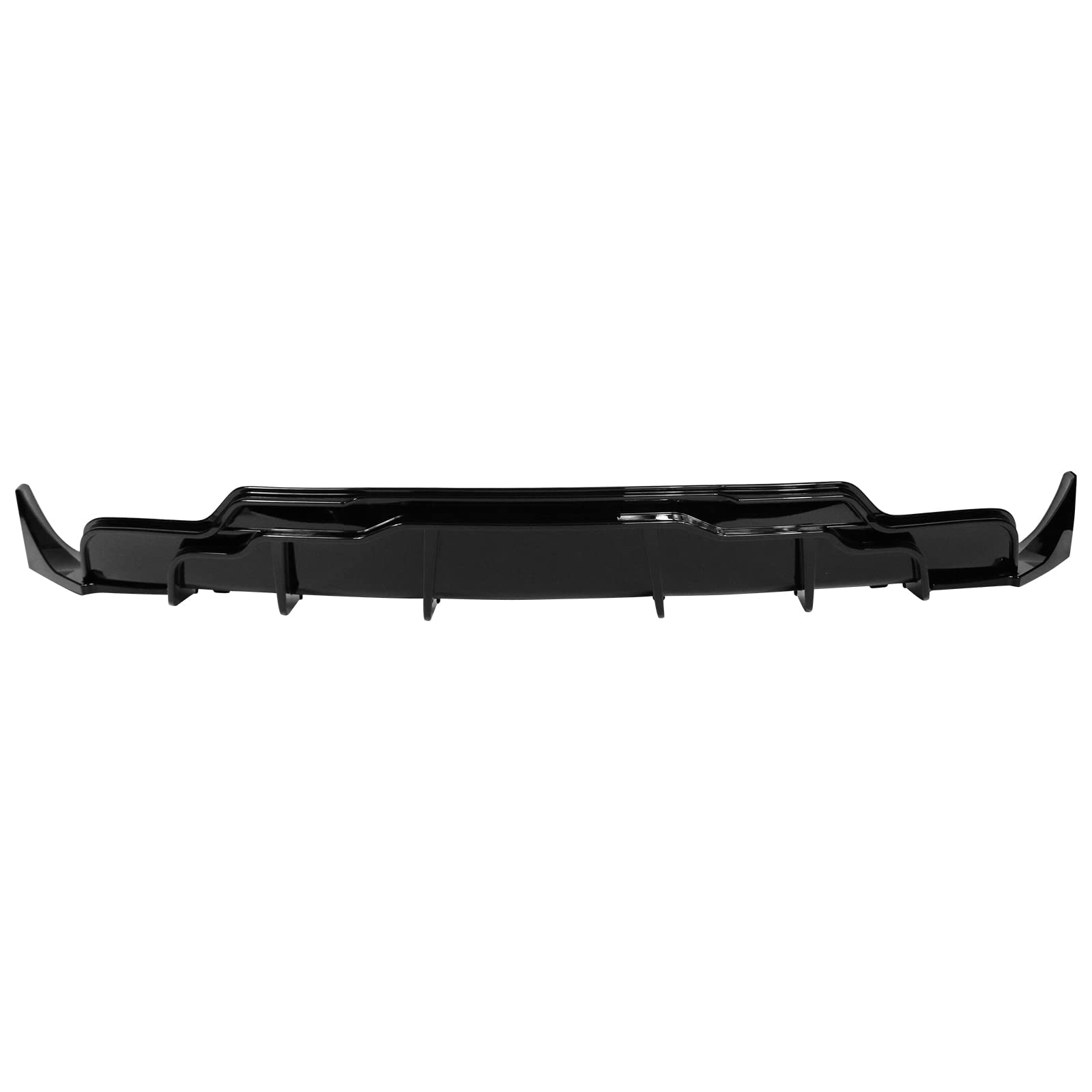 IKON MOTORSPORTS Rear Diffuser for Tesla Model 3 2017-2023 - Gloss Black PP ABS Plastic Bumper Lip & Aprons 3PC Set | IKON Style Upgrade | Enhanced Aerodynamics & Sporty Look for 2018 2019 2020 Models | Perfect for Car Enthusiasts & Performance Tuning