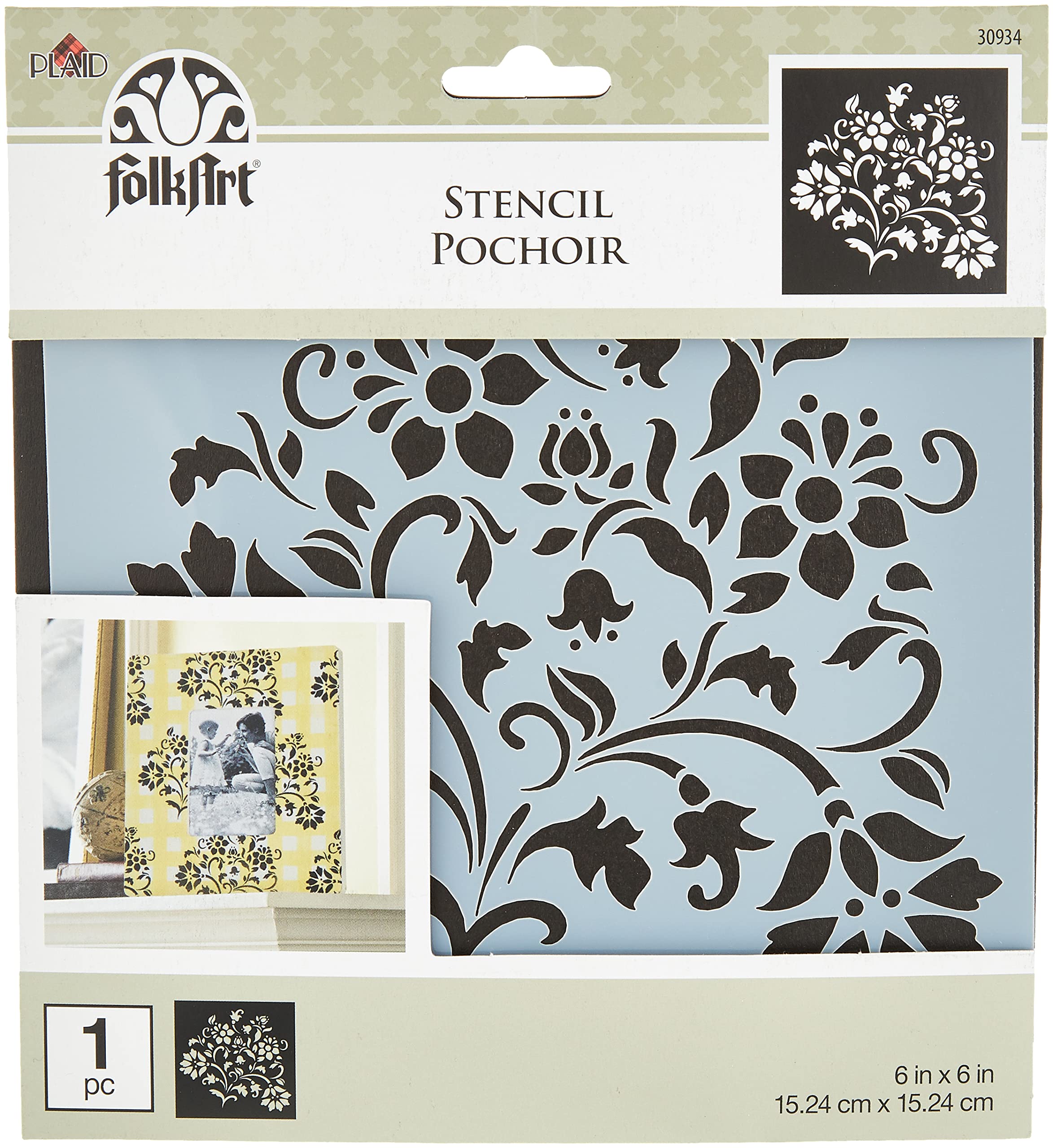 FolkArt Small Painting Stencil Set - Lovely Floral Design for DIY Crafts, Home Decor & Scrapbooking | Perfect for Canvas, Wood & Fabric Projects