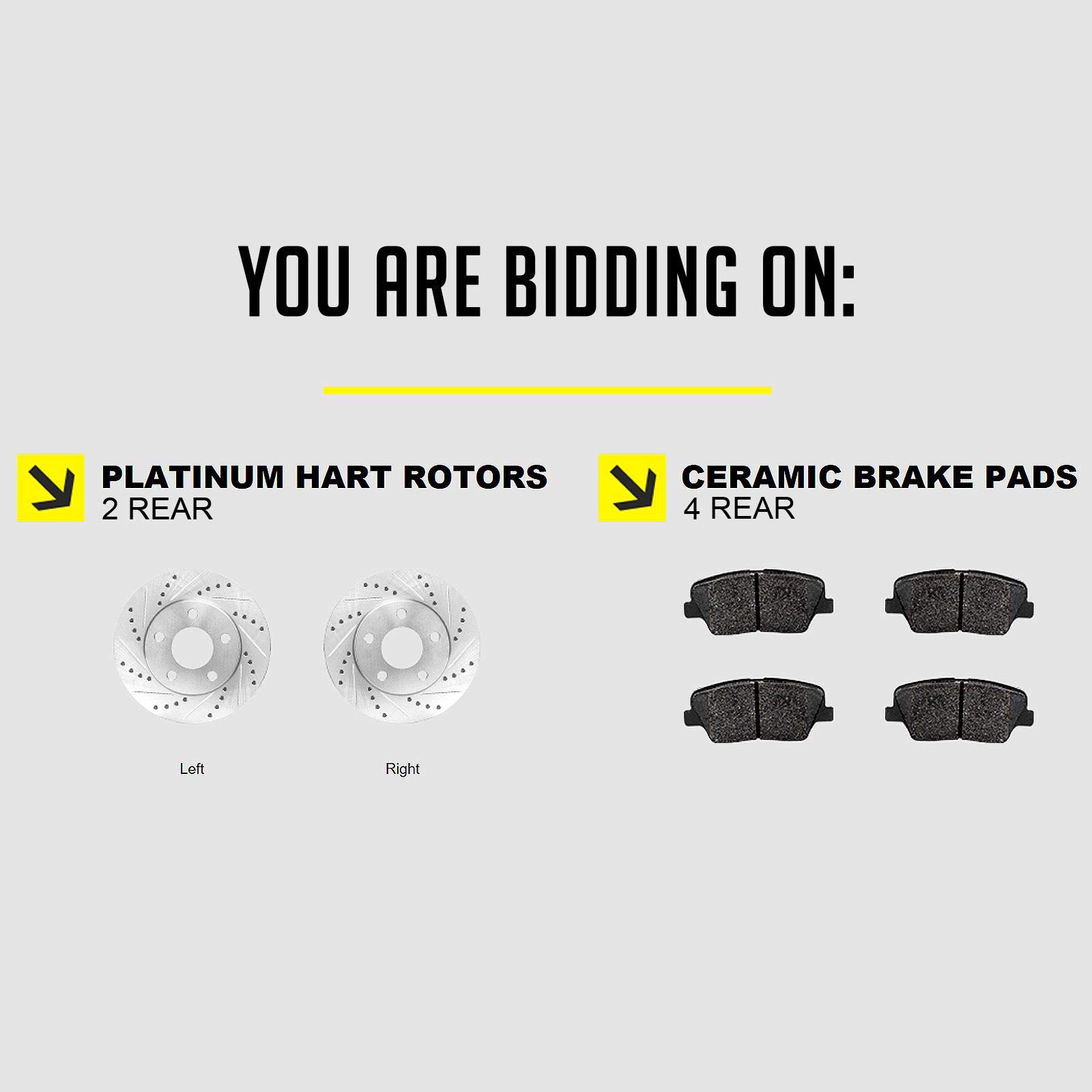 Hart Ceramic Rear Brake Pads and Rotors Kit for 2000-2002 Audi S4 - High Performance Braking System for Smooth & Safe Driving | Perfect for City Commuting & Highway Travel