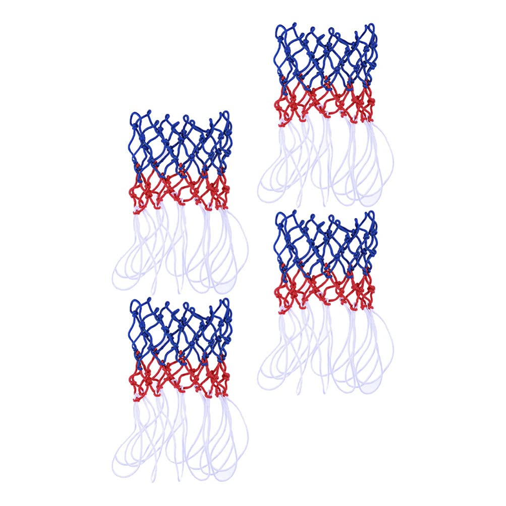 BESPORTBLE 4 Pack Heavy Duty Basketball Net Replacement - All Weather Nylon Hoop Nets for Indoor Outdoor Courts - Perfect for Driveway, Backyard, Gym & School Basketball Practice