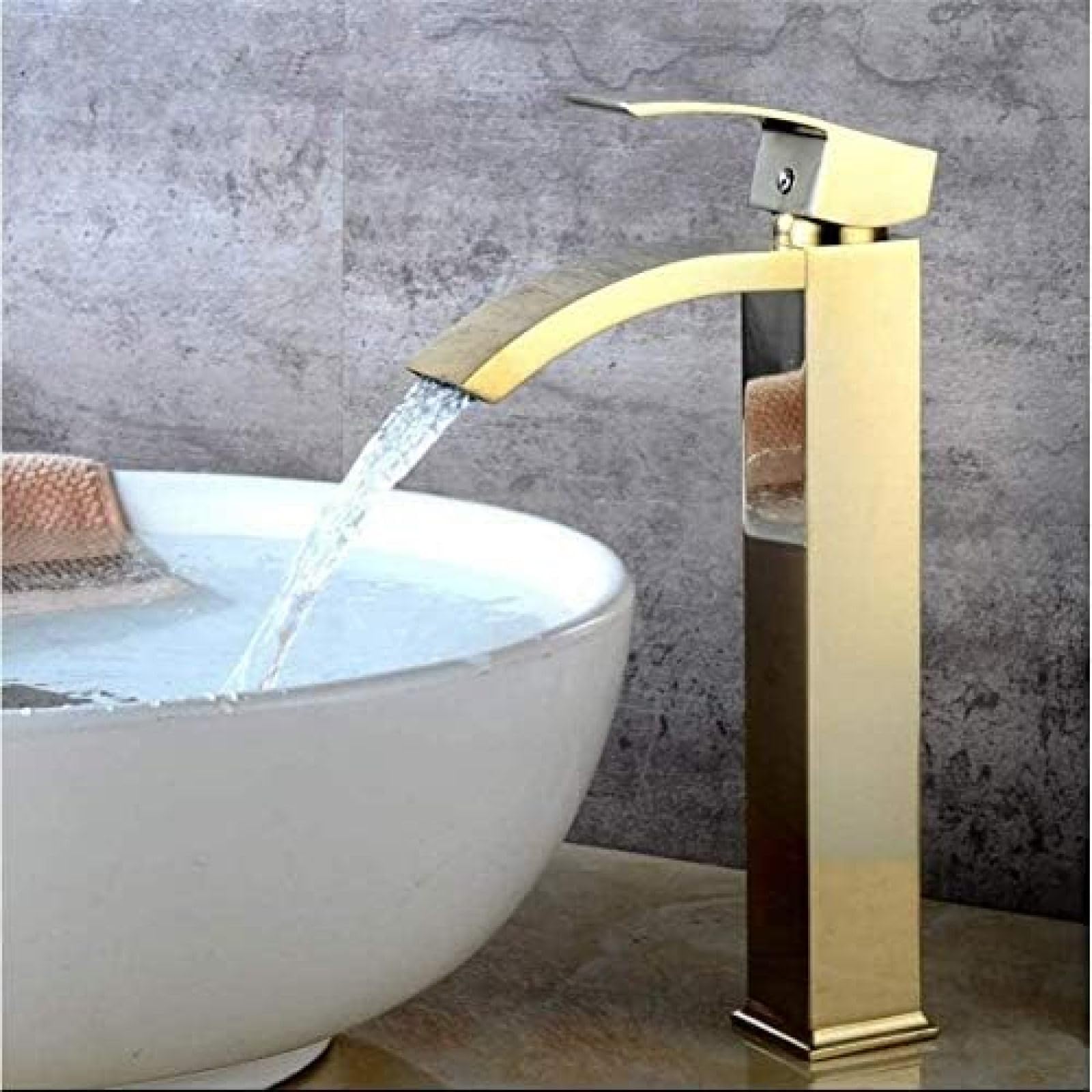 CRJUS Modern Kitchen Faucet with Pull Down Sprayer - High Arc Waterfall Bathroom Sink Mixer Tap - Hot & Cold Water Basin Faucet for Home, Restaurant, and Office Use