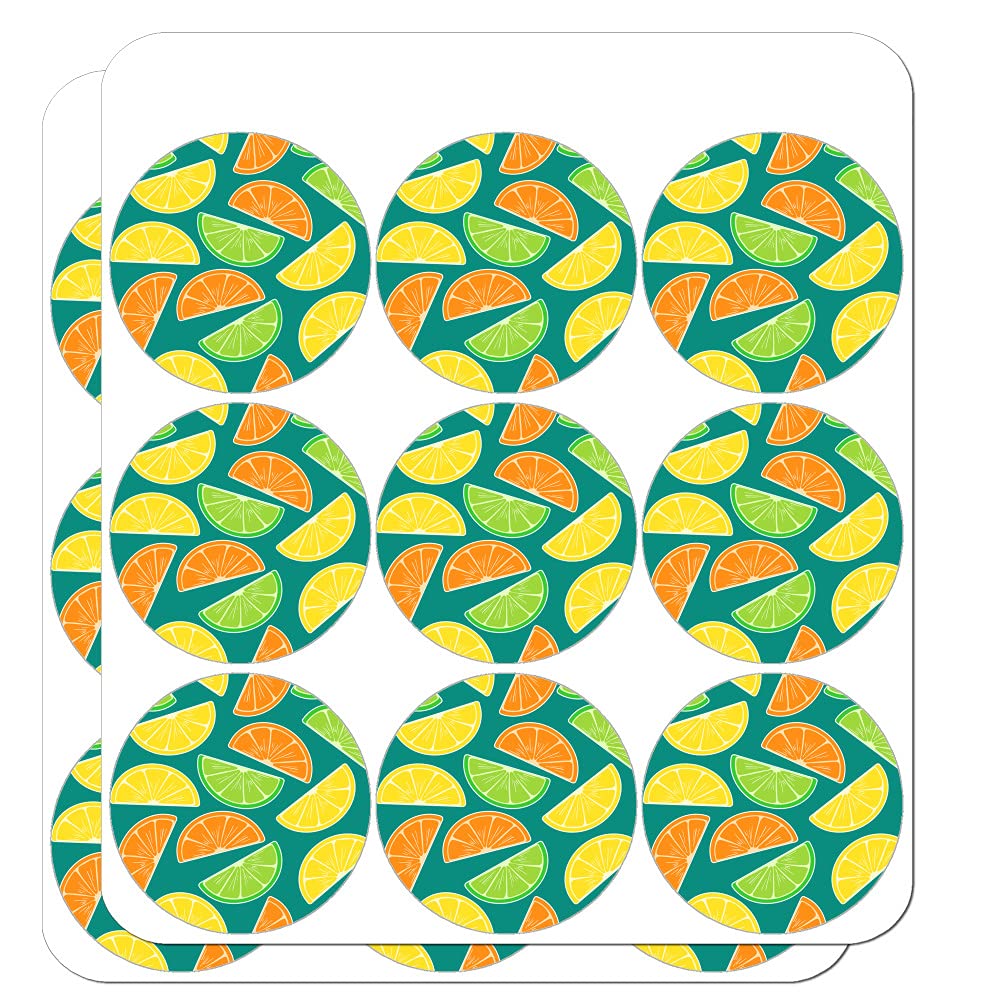 Citrus Lemon Lime Orange Slices Pattern Planner Stickers - Decorative Scrapbooking & Crafting Supplies for Bullet Journals, DIY Projects & Planner Decorations