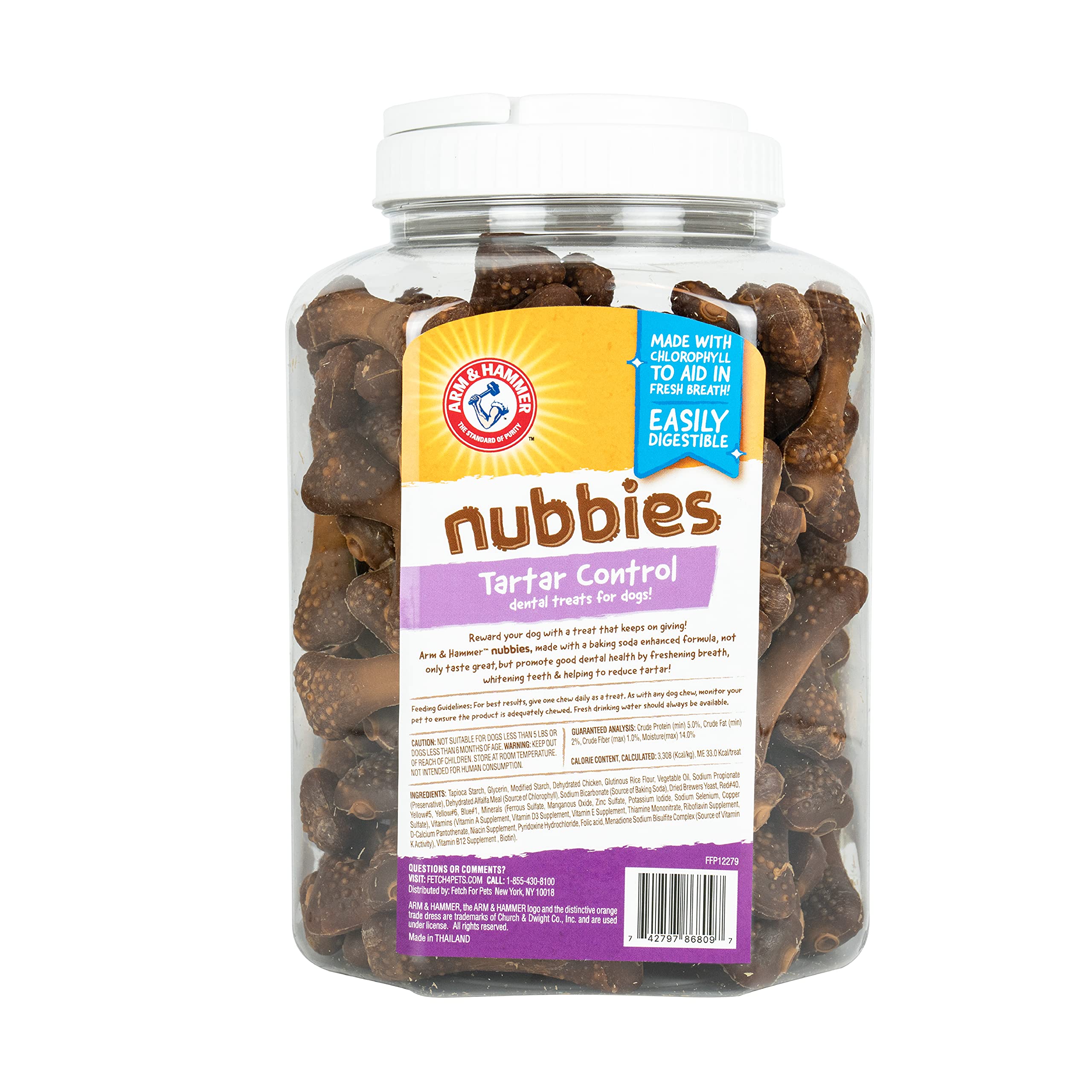 Arm & Hammer for Pets Nubbies Tartar Control Dental Treats for Dogs - 6 Pack (139 Count) | Chicken Flavor Dental Chews for Fresh Breath, Plaque & Tartar Removal | Perfect for Small & Medium Dogs Daily Oral Care