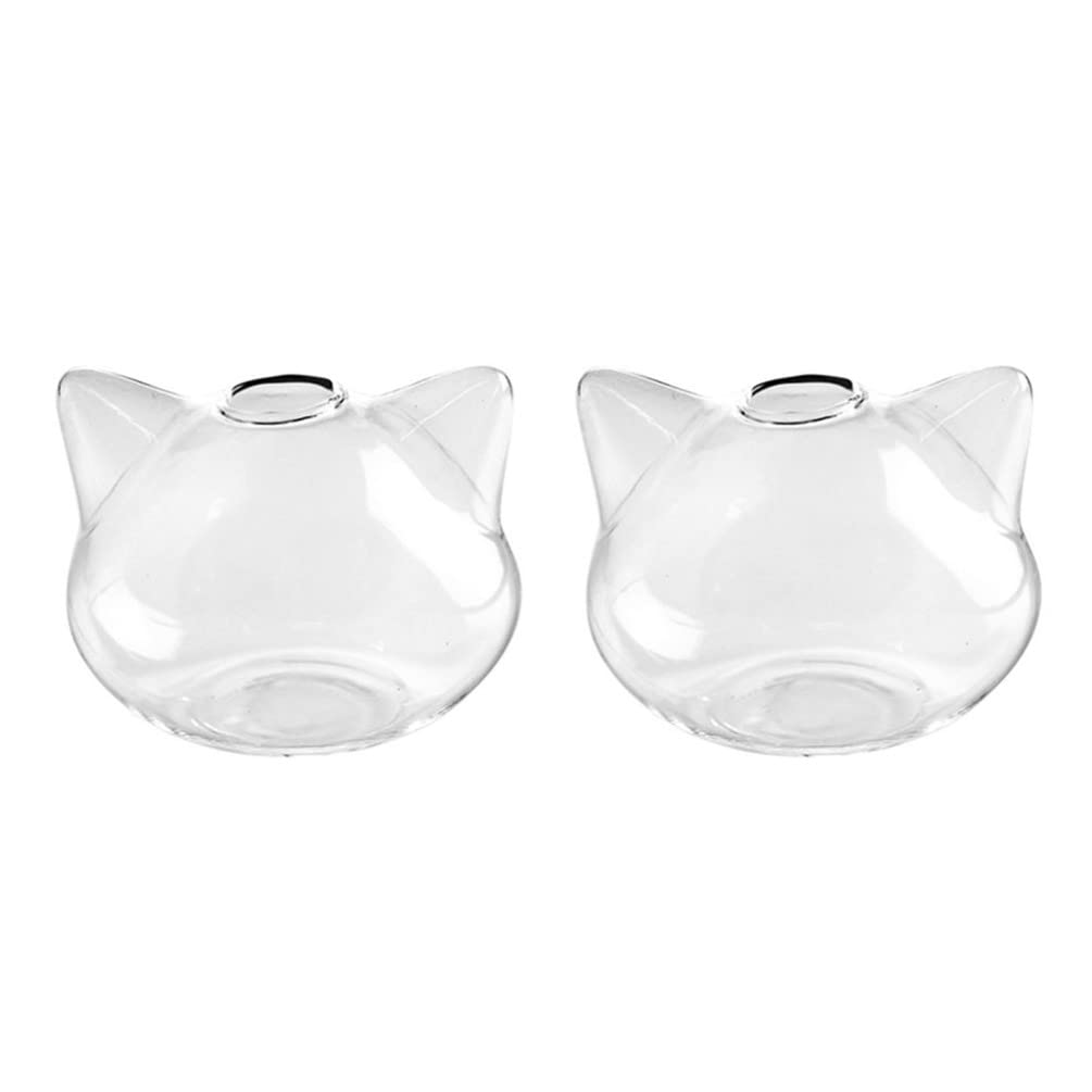 Yardwe 2-Pack Hydroponic Glass Bottles - Cat-Shaped Desktop Vases for Plants & Flower Cuttings | Home, Office, Garden & Wedding Decor | Perfect for Indoor Herb Gardens, Table Centerpieces & Gift Ideas