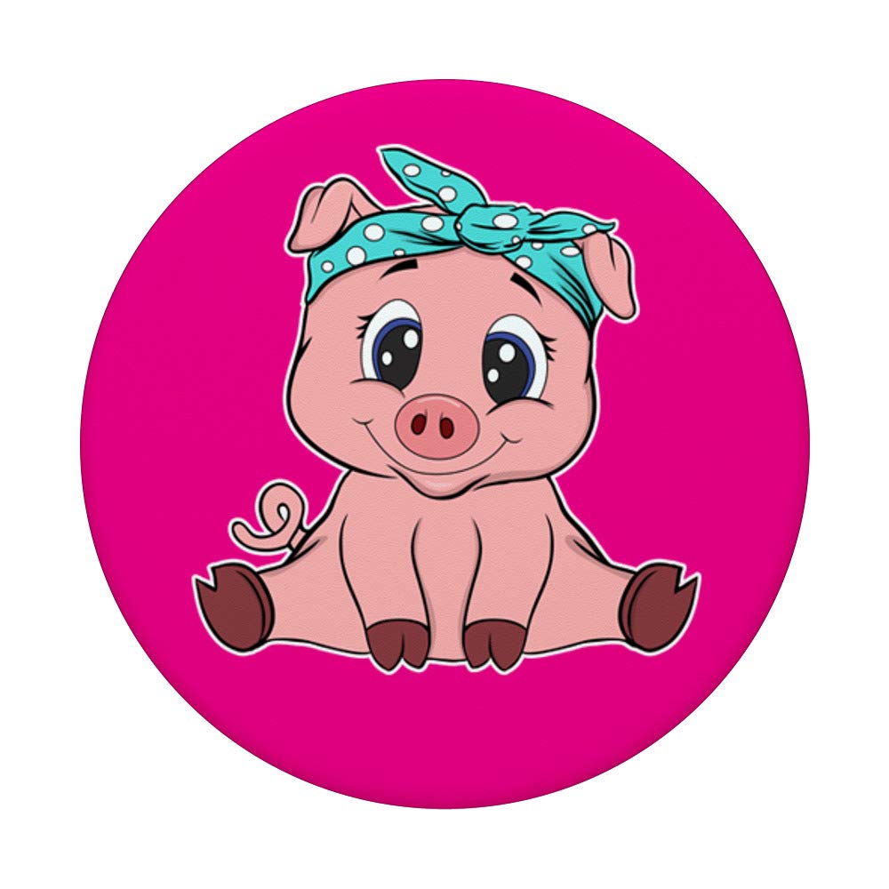 Pig Bandana PopSocket - Cute Swappable Grip for Phones & Tablets, Perfect Gift for Piggy Lovers, Ideal for Home, Office, and Travel Use
