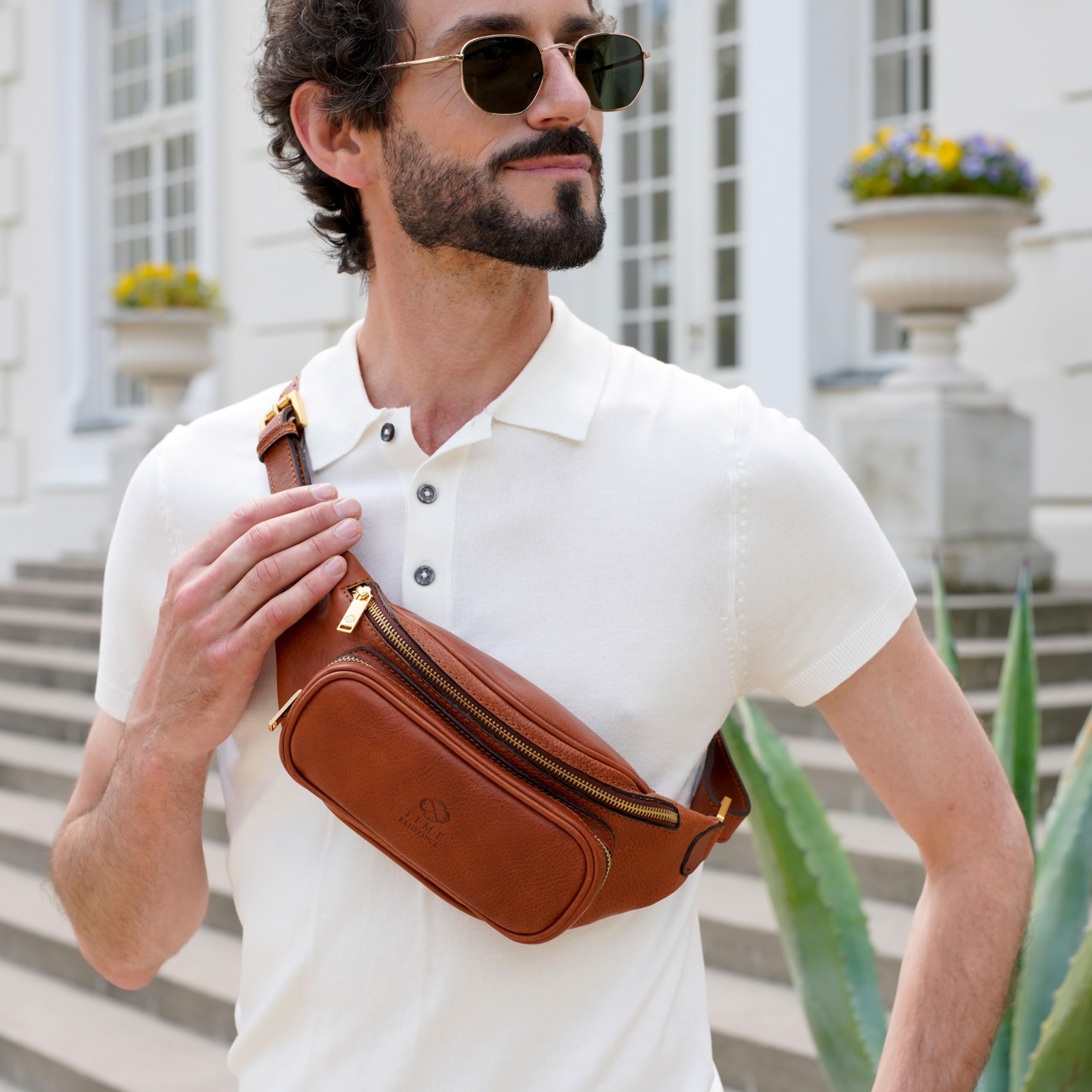 Premium Italian Leather Waist Pack - Handmade Genuine Leather Belt Bag for Men & Women | Durable Fanny Pack for Travel, Hiking & Everyday Use