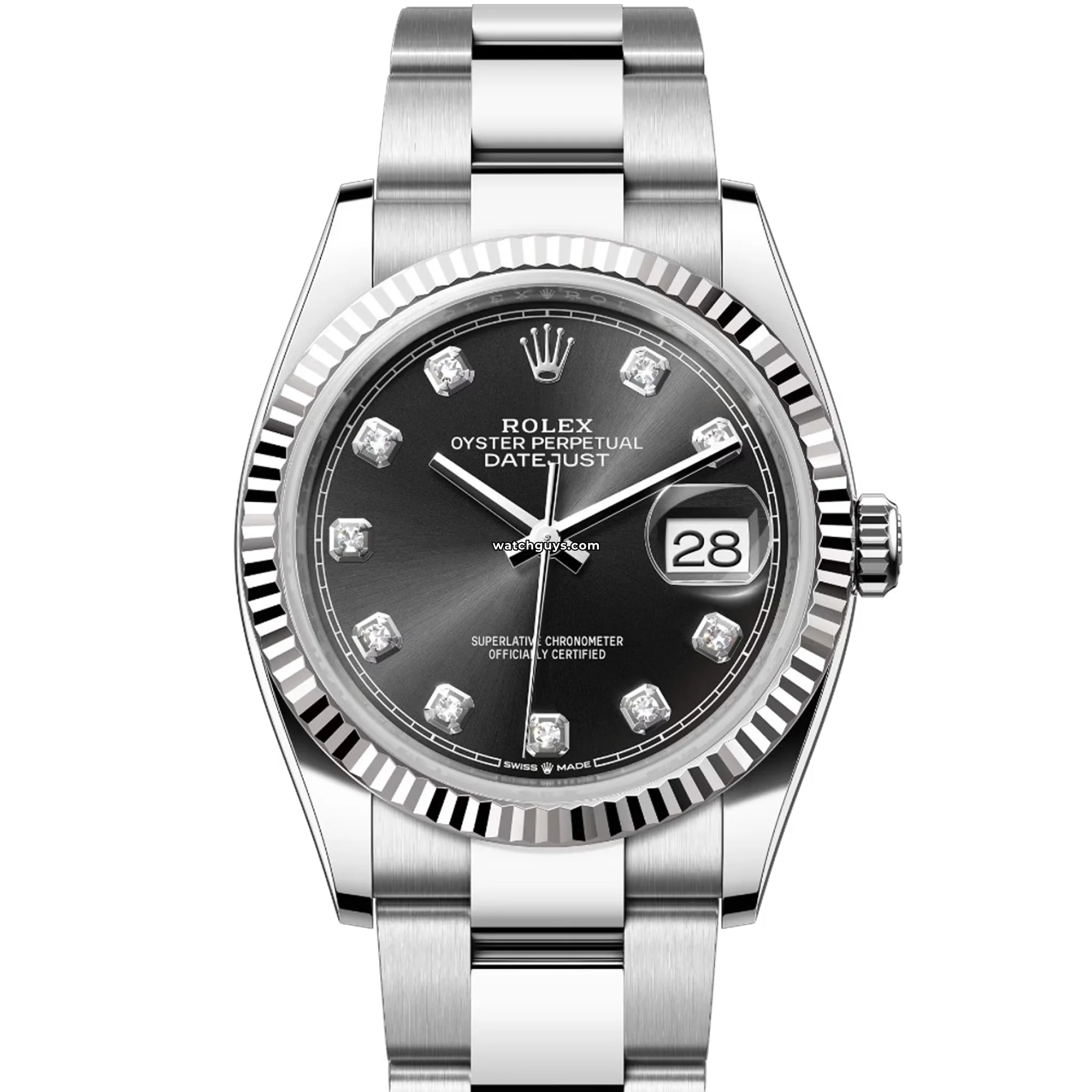 Rolex Datejust 126234 Black Diamond Oyster Watch - Luxury Stainless Steel Men's Timepiece for Business, Gifting & Special Occasions