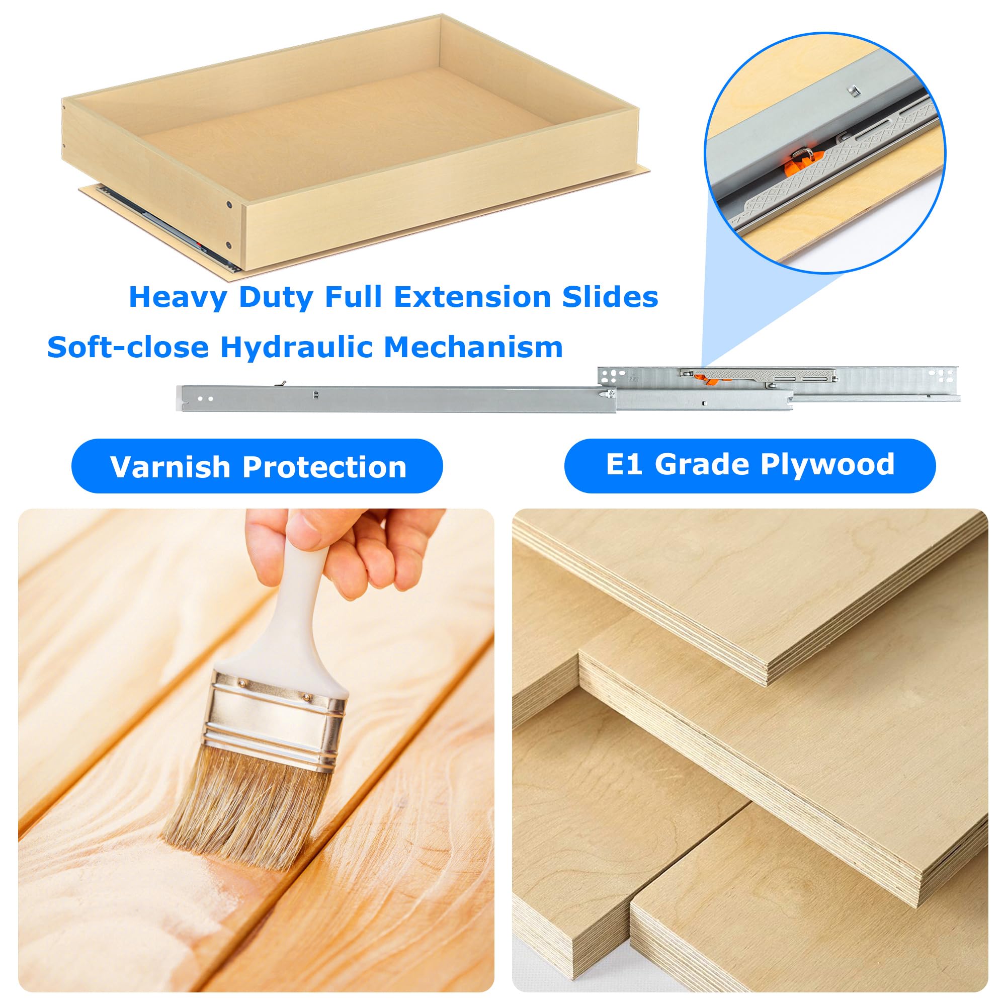 Soft Close Pull Out Drawers for Cabinets - 11