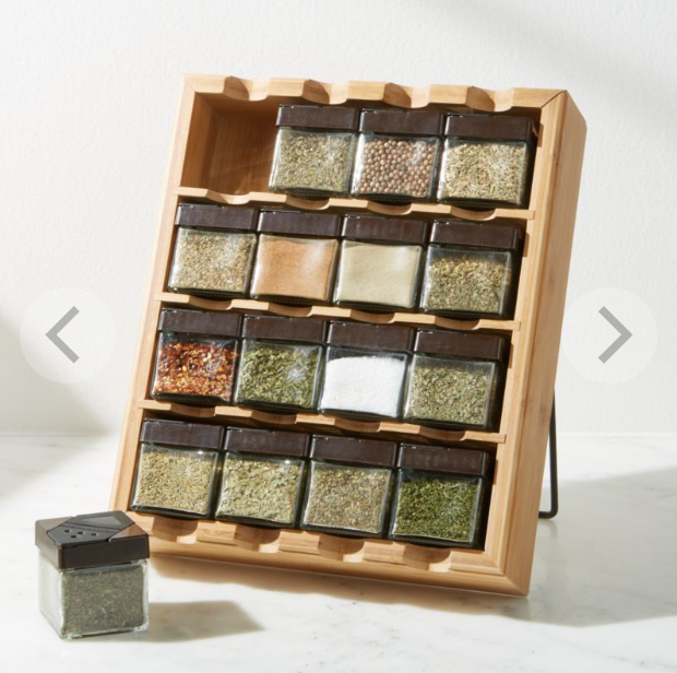 16-Cube Bamboo Spice Rack Organizer - Wall Mounted Kitchen Storage for Spices, Tea, Coffee & Small Items - Perfect for Pantry, Cabinet or Countertop Organization