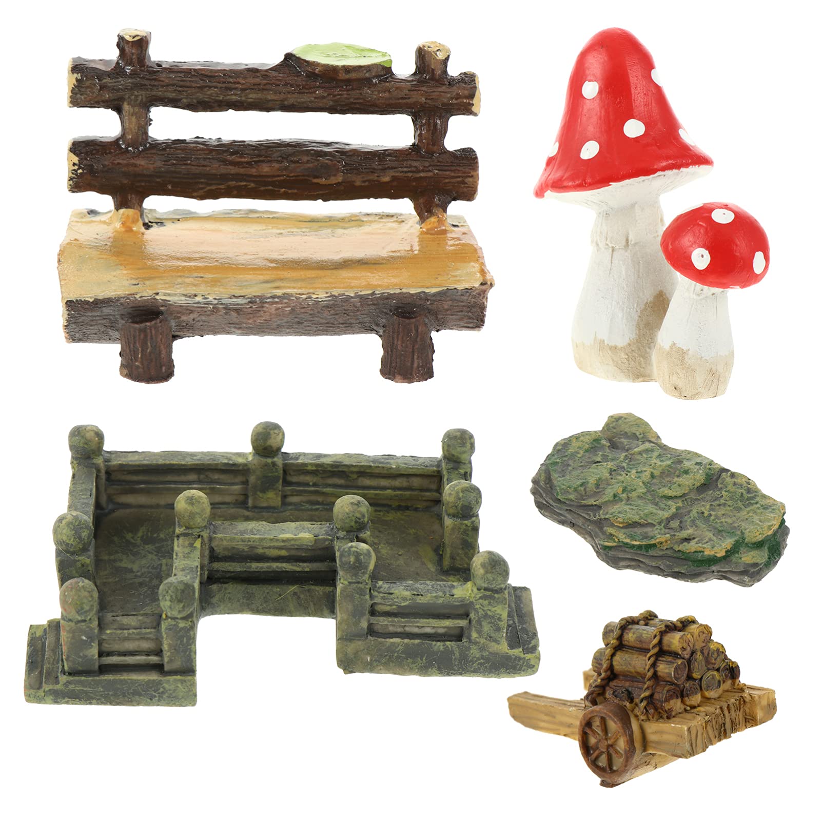 DOITOOL 5Pcs Resin Mushroom Figurines - Miniature Fairy Garden Decor, Terrarium Accessories, Jewelry Making Supplies for DIY Crafts, Home Decor, and Gift Giving - Perfect for Fairy Gardens, Terrariums, and Craft Projects
