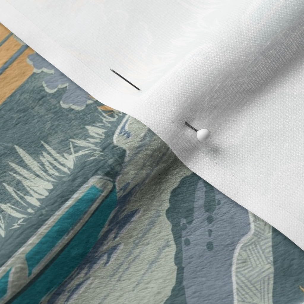 Summer Woods Lake Fishing Boat Adirondack Camping Cabin Canoe Paddle Printed Minky Fabric by The Yard - Soft Plush Fabric for Sewing Baby Blankets, Quilt Backing & Home Decor - Perfect for Nursery, DIY Crafts & Cozy Throw Blankets