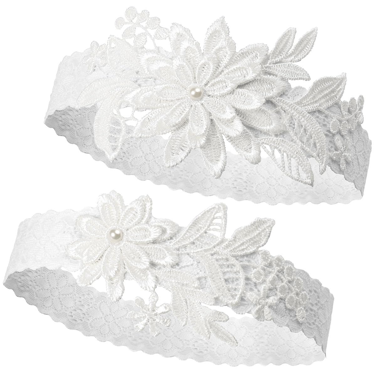 Elegant Lace Wedding Garters for Bride - Romantic Bridal Garter Belt Set with Bow - Perfect for Wedding Day, Bouquet Toss & Something Blue Tradition - Bride's Essential Accessories