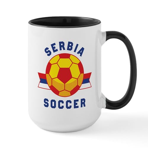 White/Black Inside - Serbia Soccer Mugs
