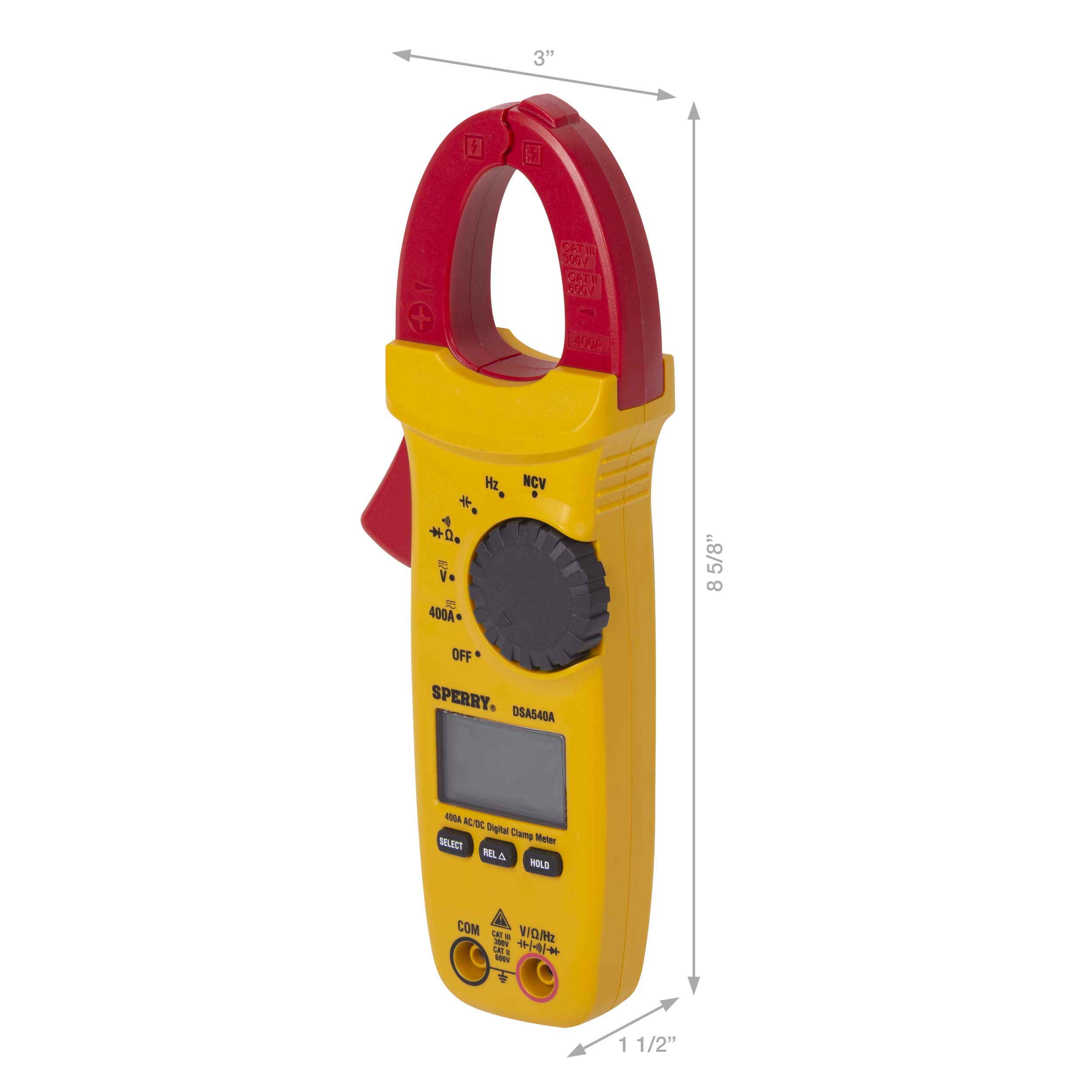 Sperry Instruments ESK1 Digital Clamp Meter & Line Splitter Tester Kit - Professional Electrical Testing Tool for Home & Industrial Use - Yellow