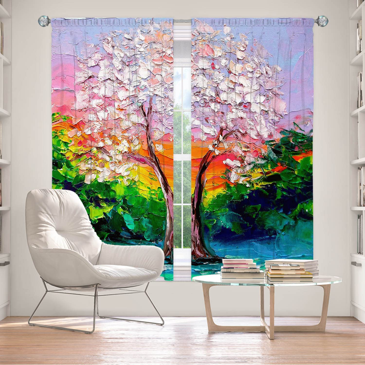 USA-Made Lined Window Curtains by DiaNoche Designs - Unique Decorative Funky Cool Patterns by Aja-Ann Story of The Tree | Perfect for Living Room, Bedroom & Home Decor