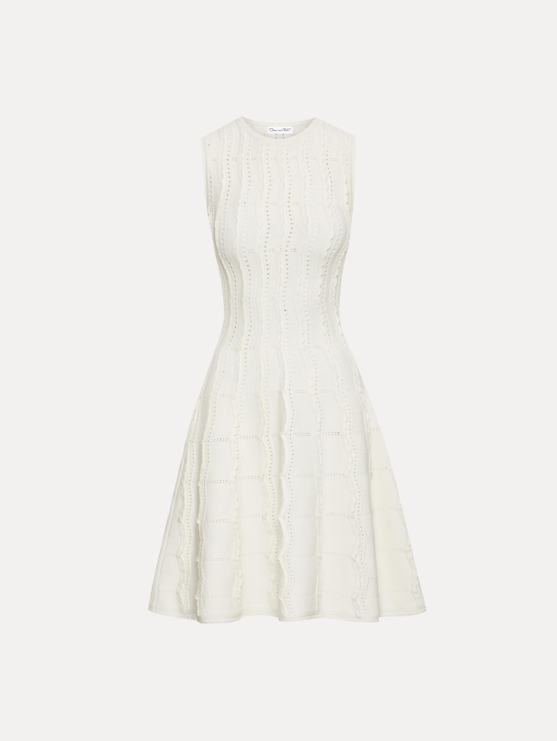 Wave Knit Fit & Flare Dress for Women - Stretchy Comfortable Bodycon Midi Dress - Perfect for Casual Outings, Date Nights & Office Wear