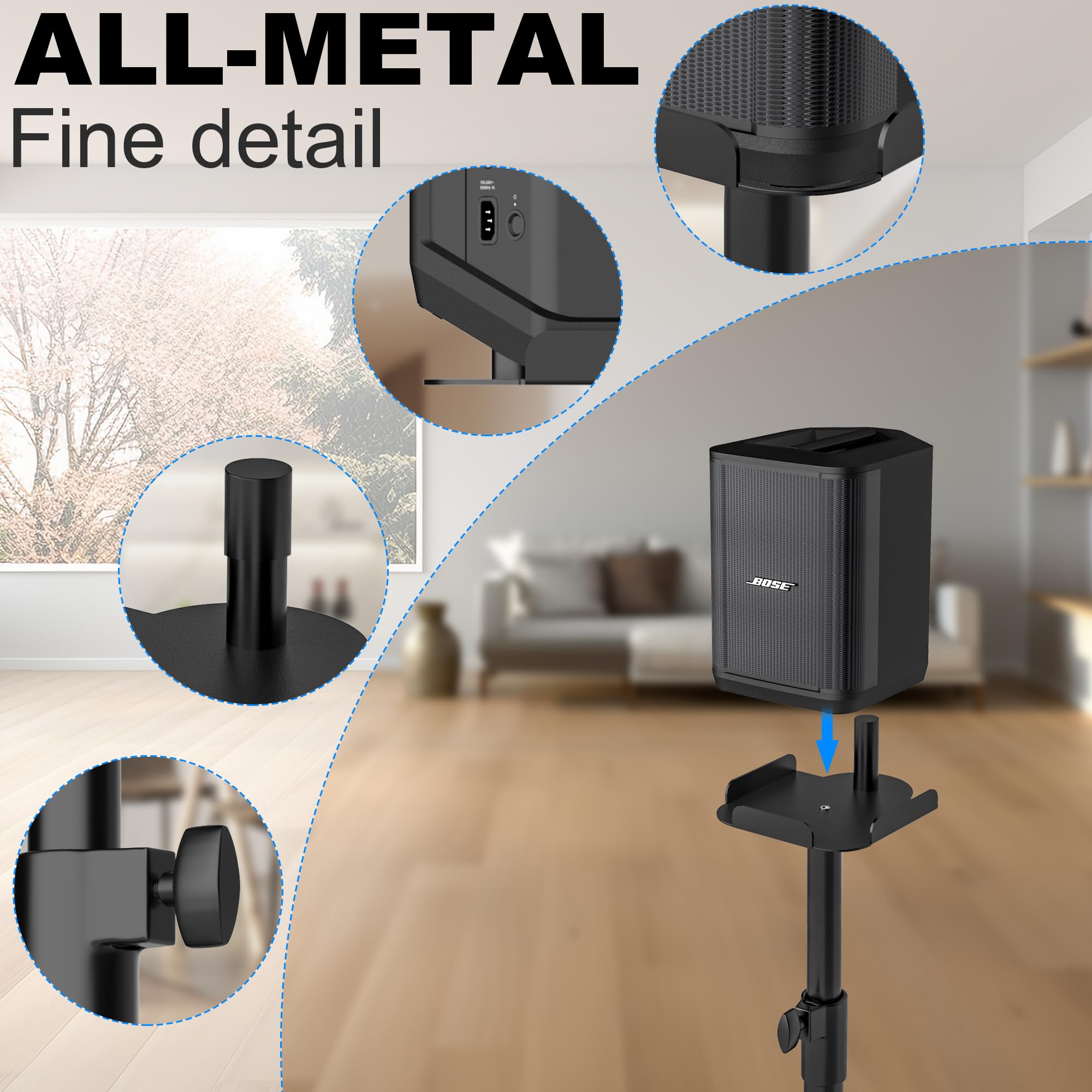 Heavy Duty Adjustable Speaker Stand for Bose S1 PRO Plus/S1 PRO - 36.2