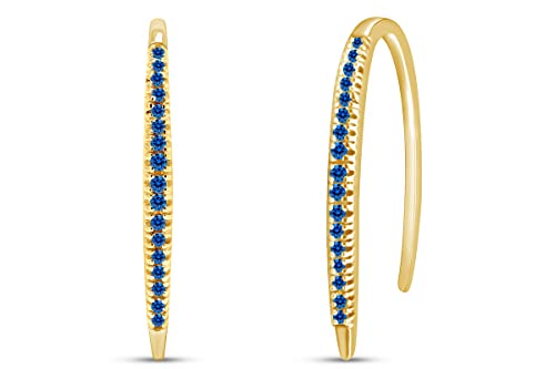 Yellow Gold Over : Simulated Blue Topaz