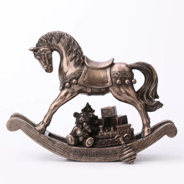Genesis Baby's 1st Christmas Rocking Horse - Classic Wooden Rocking Toy for Toddlers, Perfect Holiday Gift for Boys & Girls - Great for Nursery Decor, Christmas Photo Props and Early Childhood Development