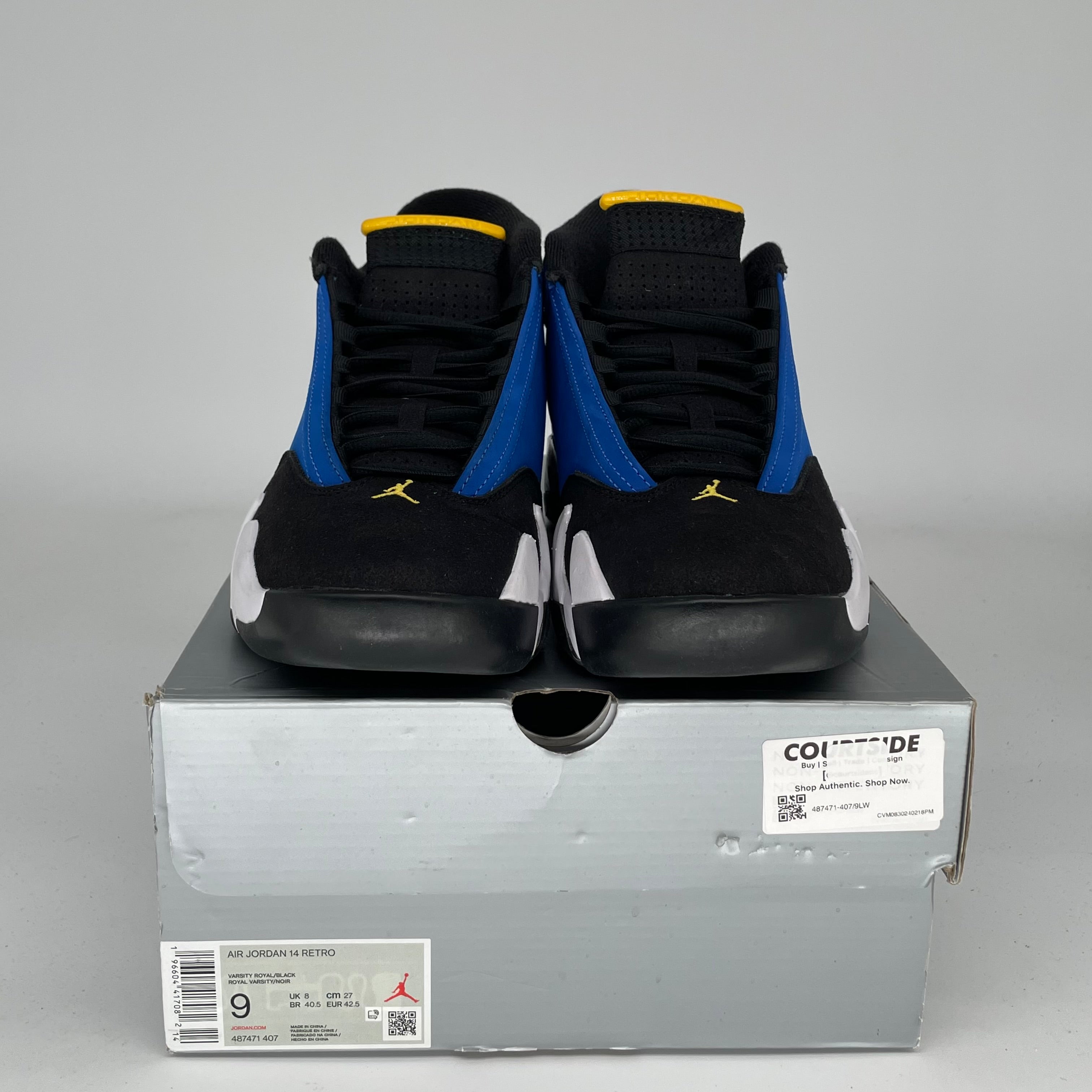 Original: AIR JORDAN 14 LANEY SIZE 9 487471 407   Optimized: **Authentic Air Jordan 14 Retro 'Laney' Basketball Shoes - Size 9 (487471-407) - Perfect for Sneaker Collectors & Court Performance**