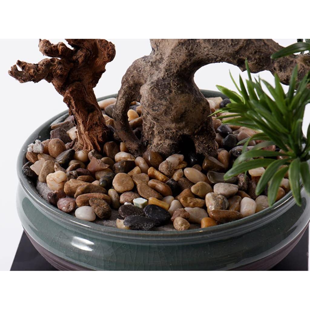 TOMYEUS 17 Inch Artificial Bonsai Tree - Realistic Faux Potted Plant for Home & Office Decor, Desk Ornament, Zen Garden Accent - Perfect for Living Room, Bedroom, Office Desk, and Meditation Spaces