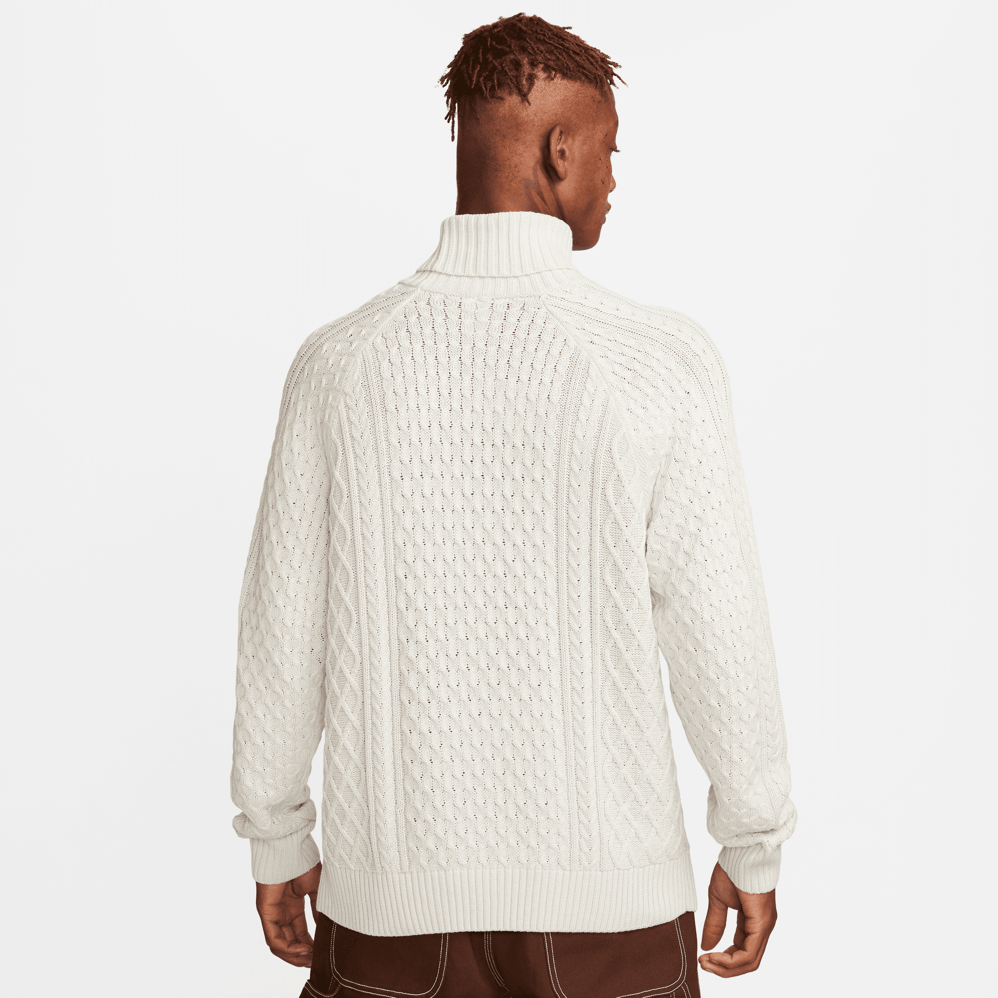 Cable Knit Turtleneck Sweater Women's Light Bone - Cozy Winter Pullover for Casual Outfits & Office Wear