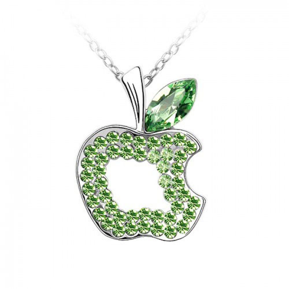 Blue Chip Unlimited Sparkling Bitten Apple Charm Necklace - Elegant Jewelry Gift for Women, Girls | Perfect for Birthday, Anniversary, Valentine's Day & Everyday Wear