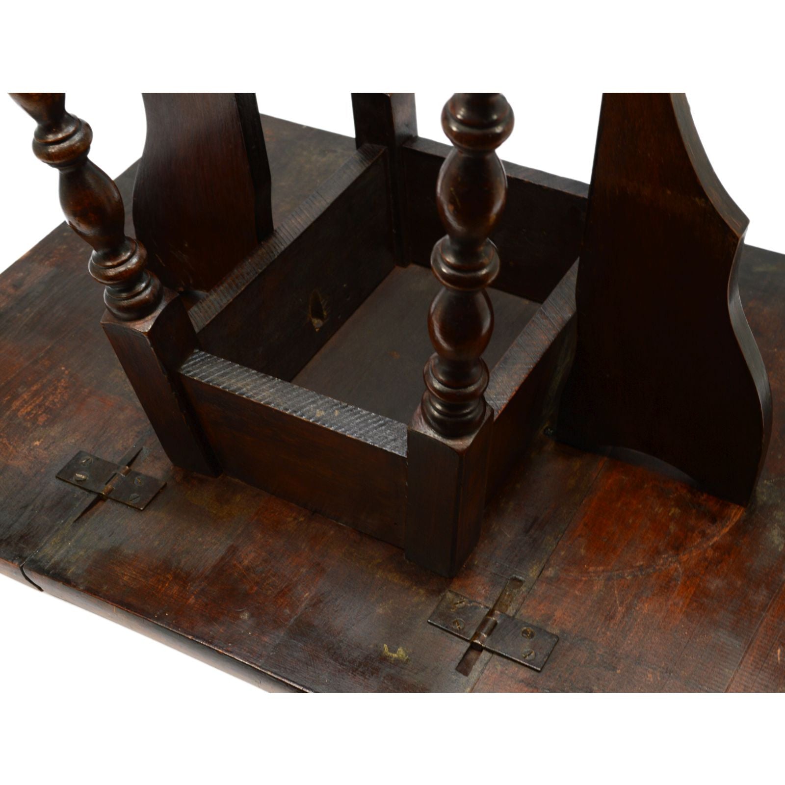 Antique 19th Century Hardwood Drop Leaf Side Table with Turned Gate Leg - Perfect for Living Room, Bedroom, or as Lamp/Plant Stand