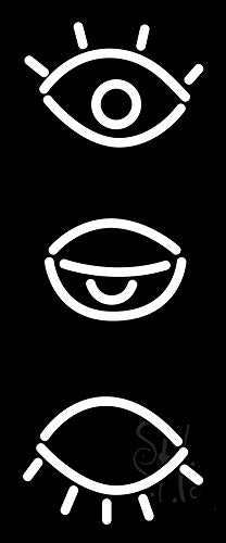 24 x 10 Inch Eye Eye Eye Neon Sign - White LED Wall Art for Bedroom, Bar, or Game Room Decor