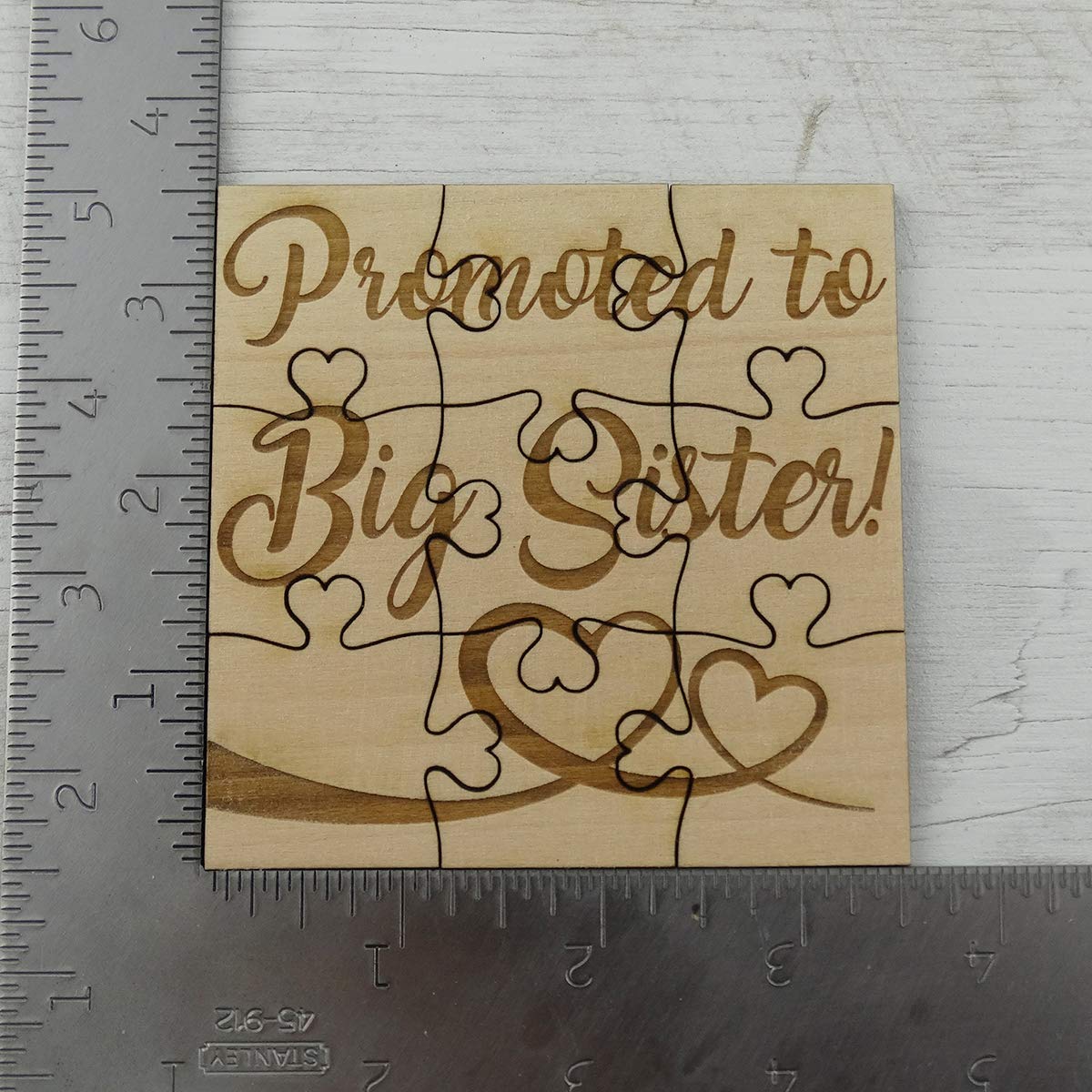 Big Sister Announcement Puzzle - 9 Piece Square Basswood Jigsaw for Pregnancy Reveal | Gender Reveal Gift, Baby Shower Activity, First Trimester Keepsake