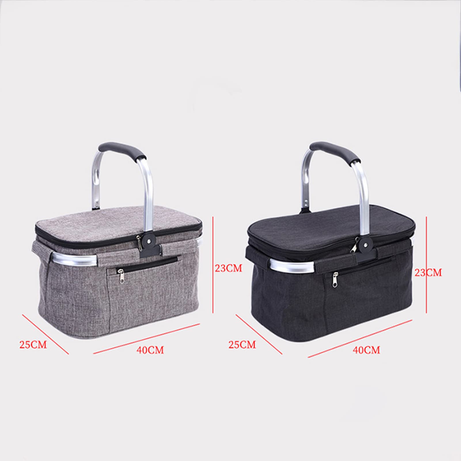 VALINK Insulated Picnic Basket - Foldable Thermal Food Carrier for Camping, Travel & Outdoor Adventures - Portable Cooler Bag for Picnics, Beach Trips & Grocery Shopping