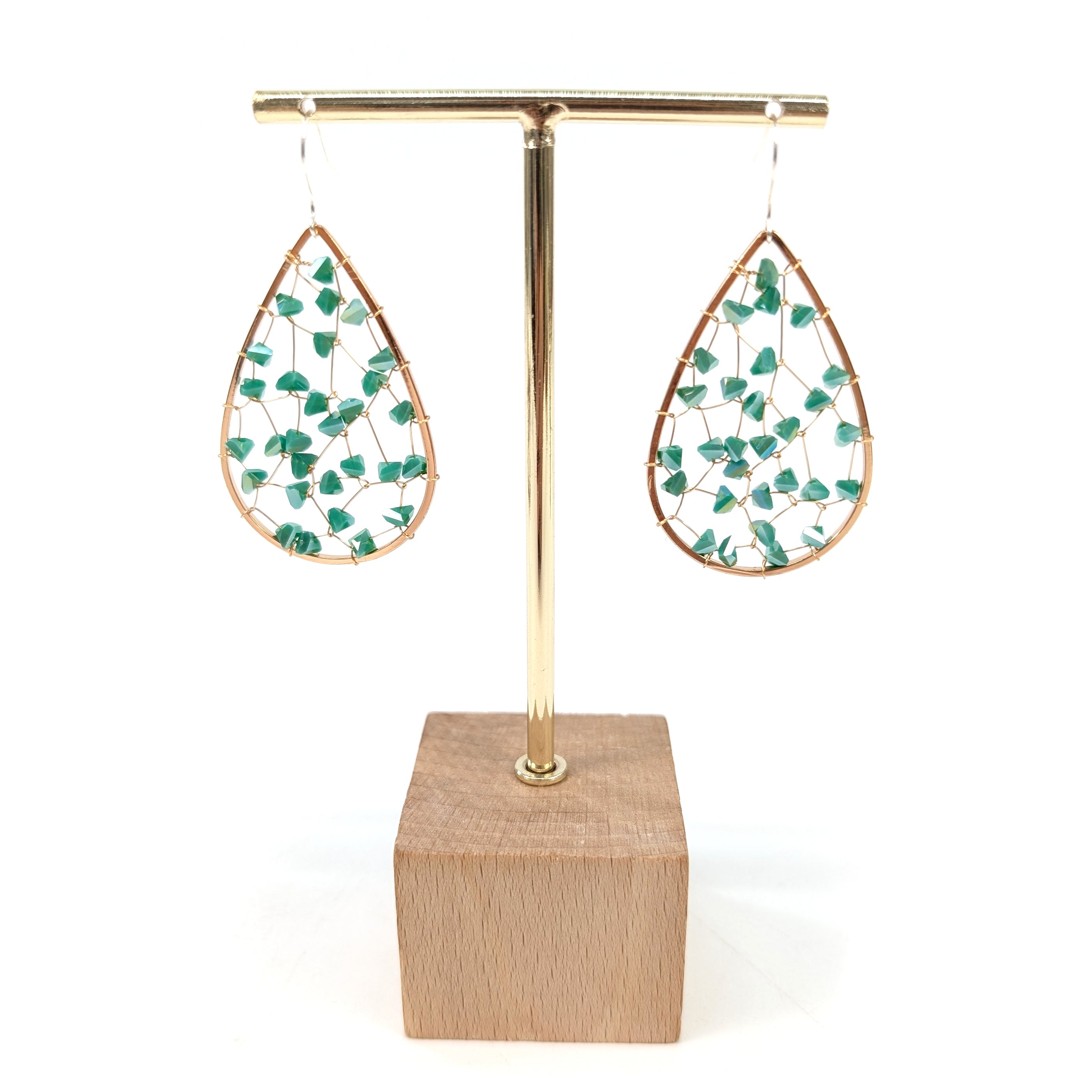 Turquoise Blue Tear Drop Crystal Earrings for Women - Elegant Dangle Earrings for Party, Wedding & Special Occasions