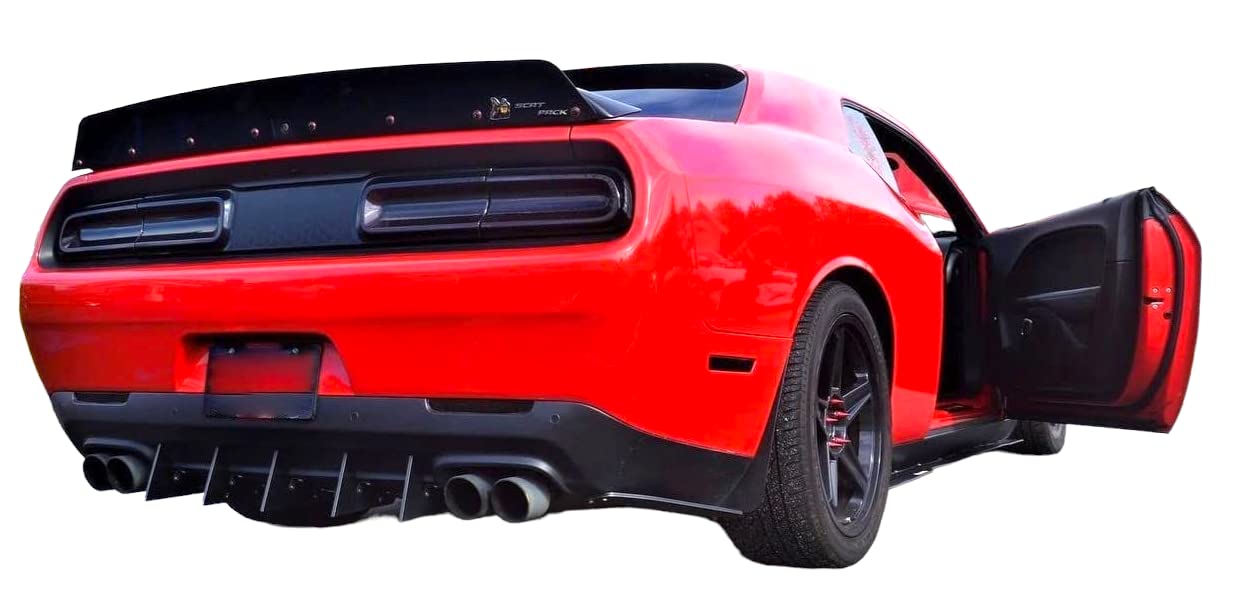 **7-Piece Rear Diffuser Kit V2 for Dodge Challenger 2015-2023 – High-Performance Aero Upgrade for Racing & Street Style**    *(Use Case: Enhances aerodynamics and aggressive styling for Dodge Challenger, perfect for track days, car shows, or daily driving.)*
