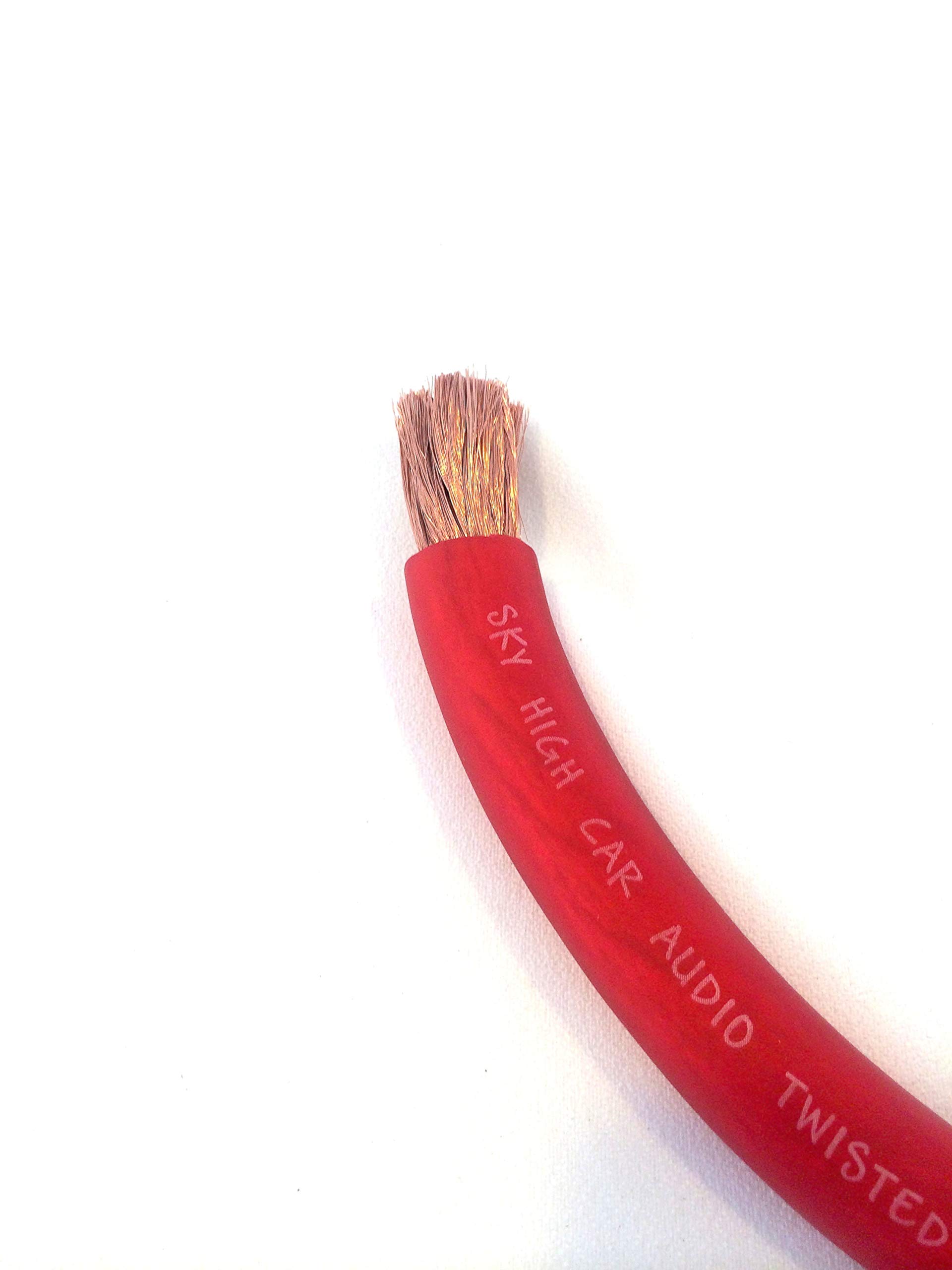 50ft 2/0 Gauge AWG CCA Red Power Ground Wire with Spool - Heavy Duty Car Audio, Solar Panel, and RV Electrical Wiring - Sky High Quality