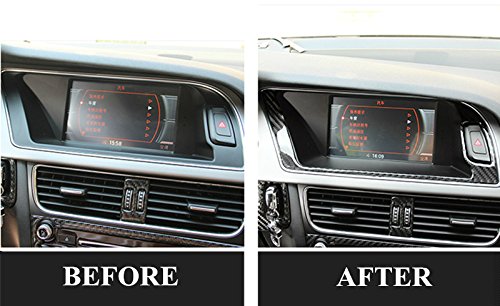Premium Carbon Fiber GPS Navigation Cover Trim for Audi A5 & S5 (2008-2016) - Upgrade Interior Dash Protection & Style for Daily Commute & Road Trips