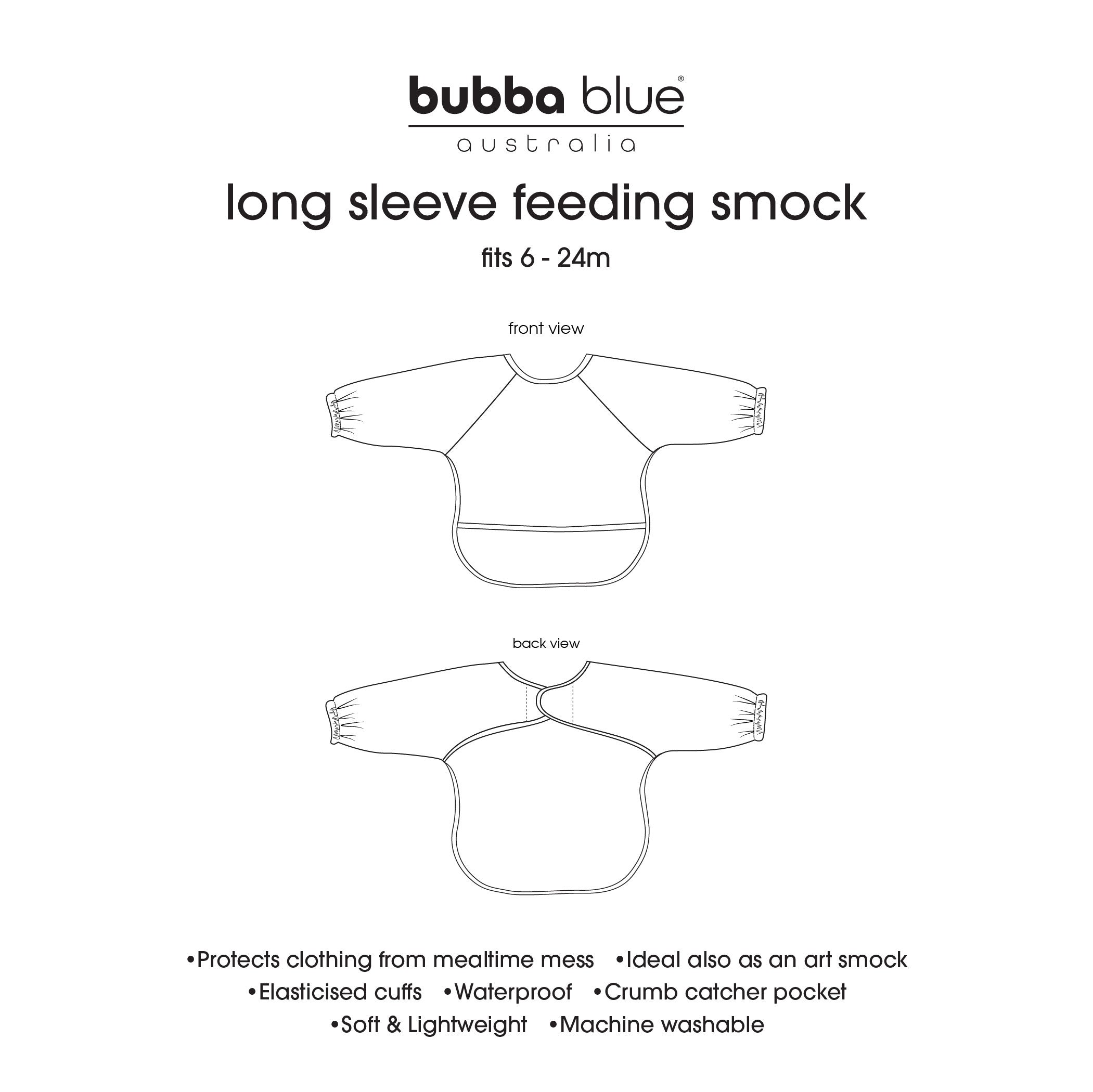 Nordic Smock Bib for Baby - Soft Grey & Sand Cotton Feeding Bib with Adjustable Straps - Perfect for Mealtime, Daycare, and Messy Play