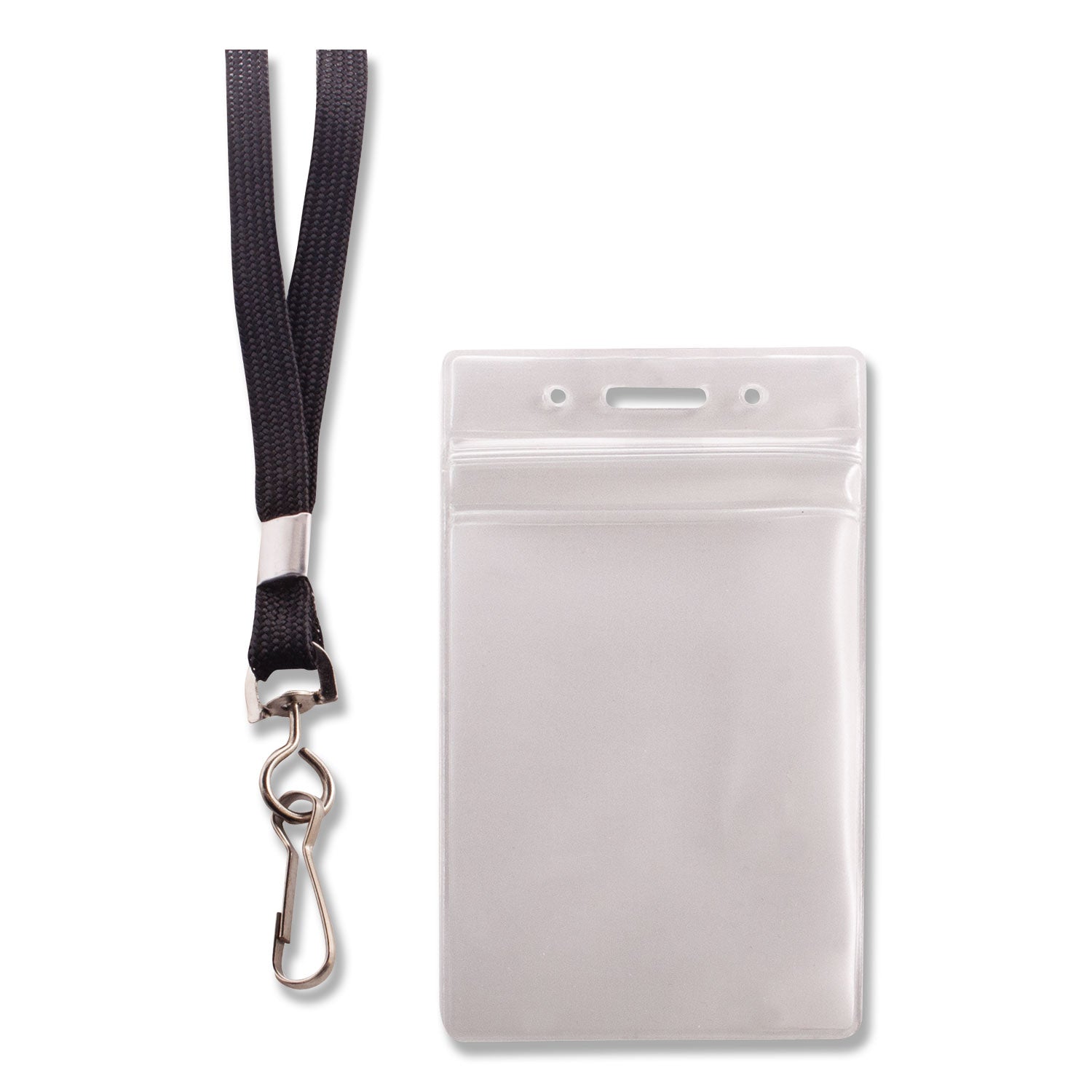 Advantus Resealable Badge Holders Combo Pack - 36 Lanyards, Vertical Clear Frosted ID Card Holders (3.68
