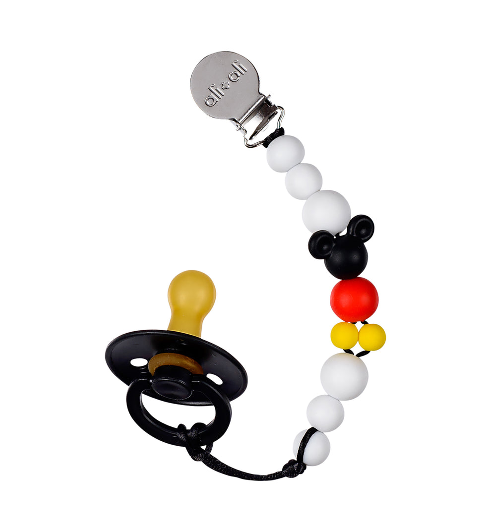 Ali+Oli Silicone Pacifier Clip - BPA-Free Baby Pacifier Holder with Durable Beads for Newborns & Toddlers - Perfect for Strollers, Car Seats & On-The-Go Use