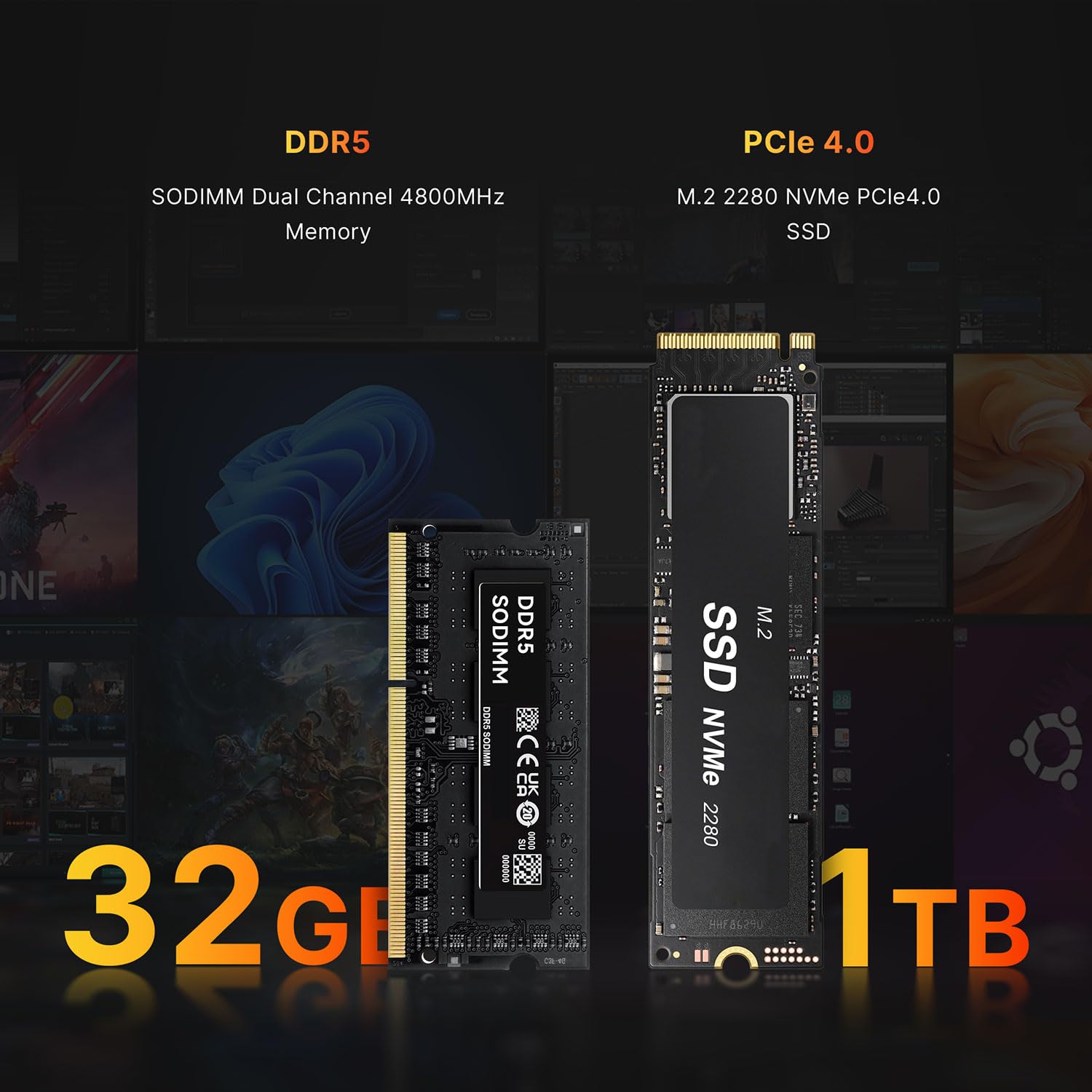 P3 Gaming Mini PC - AMD Ryzen 9 6900HX (8 Core/16 Thread, 4.9GHz), 32GB DDR5 RAM, 1TB NVMe SSD, Triple Display, WiFi 6E, BT 5.2 | Compact High-Performance Mini Desktop for Gaming, Streaming & Productivity