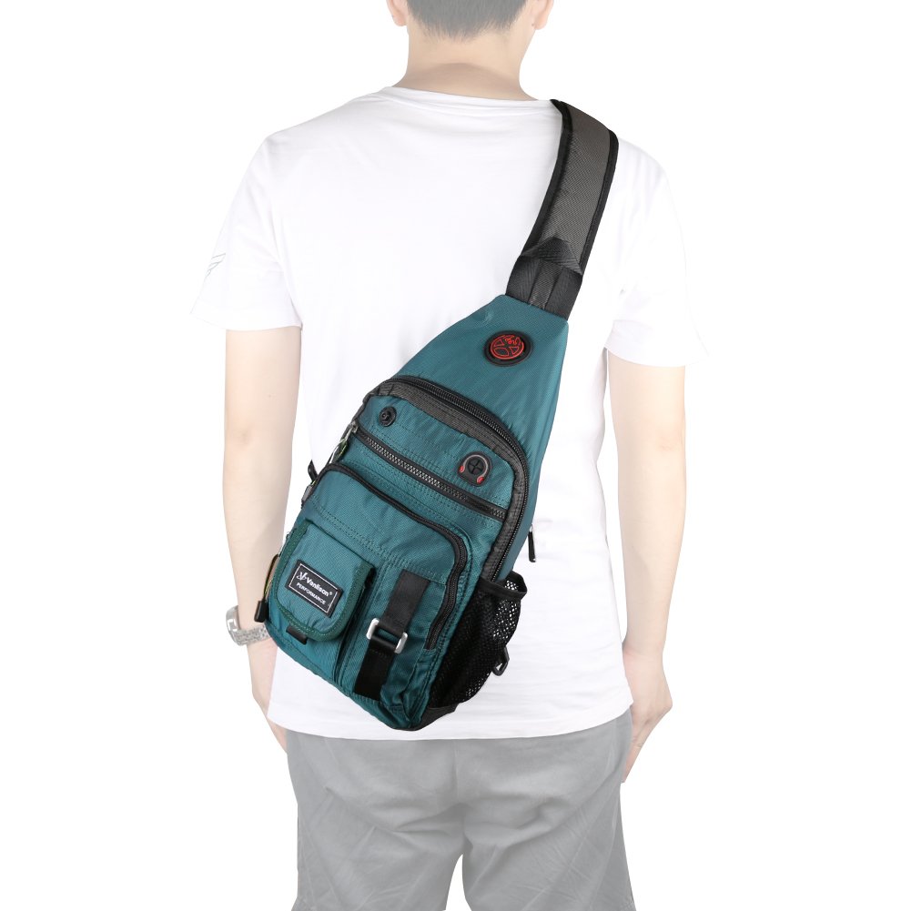 Stylish Crossbody Sling Backpack for Men & Women - Lightweight Water-Resistant Blue Shoulder Bag - Perfect for Travel, Hiking & Daily Commute
