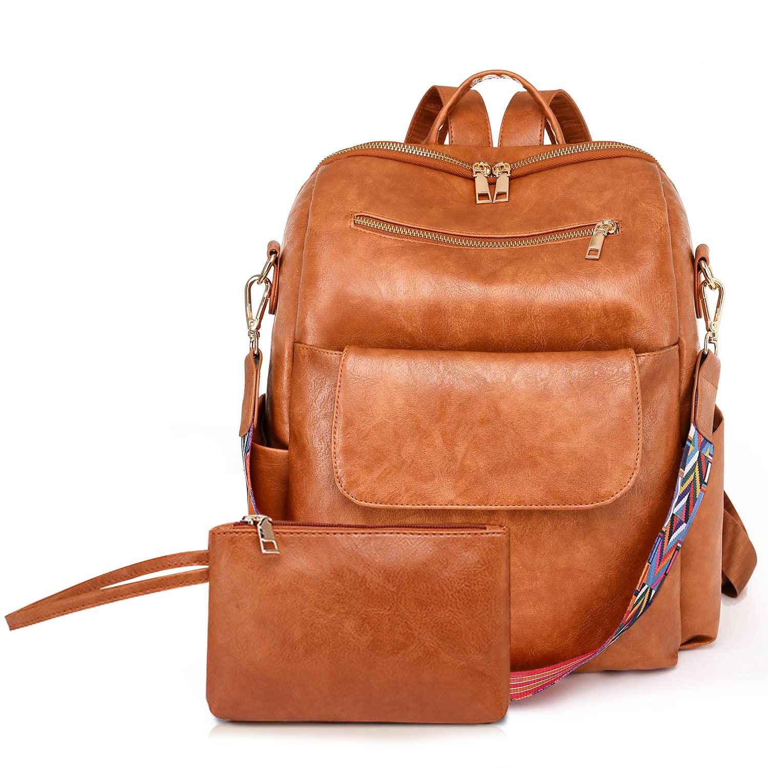 NINEBLUE Women's Leather Backpack - Stylish Convertible PU Travel Bag with Wallet, Multi-Purpose Shoulder Bag for Work, School & Daily Use