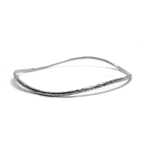 2mm Textured Bangle Bracelet for Women - Stackable Minimalist Jewelry for Everyday Wear & Layering Outfits