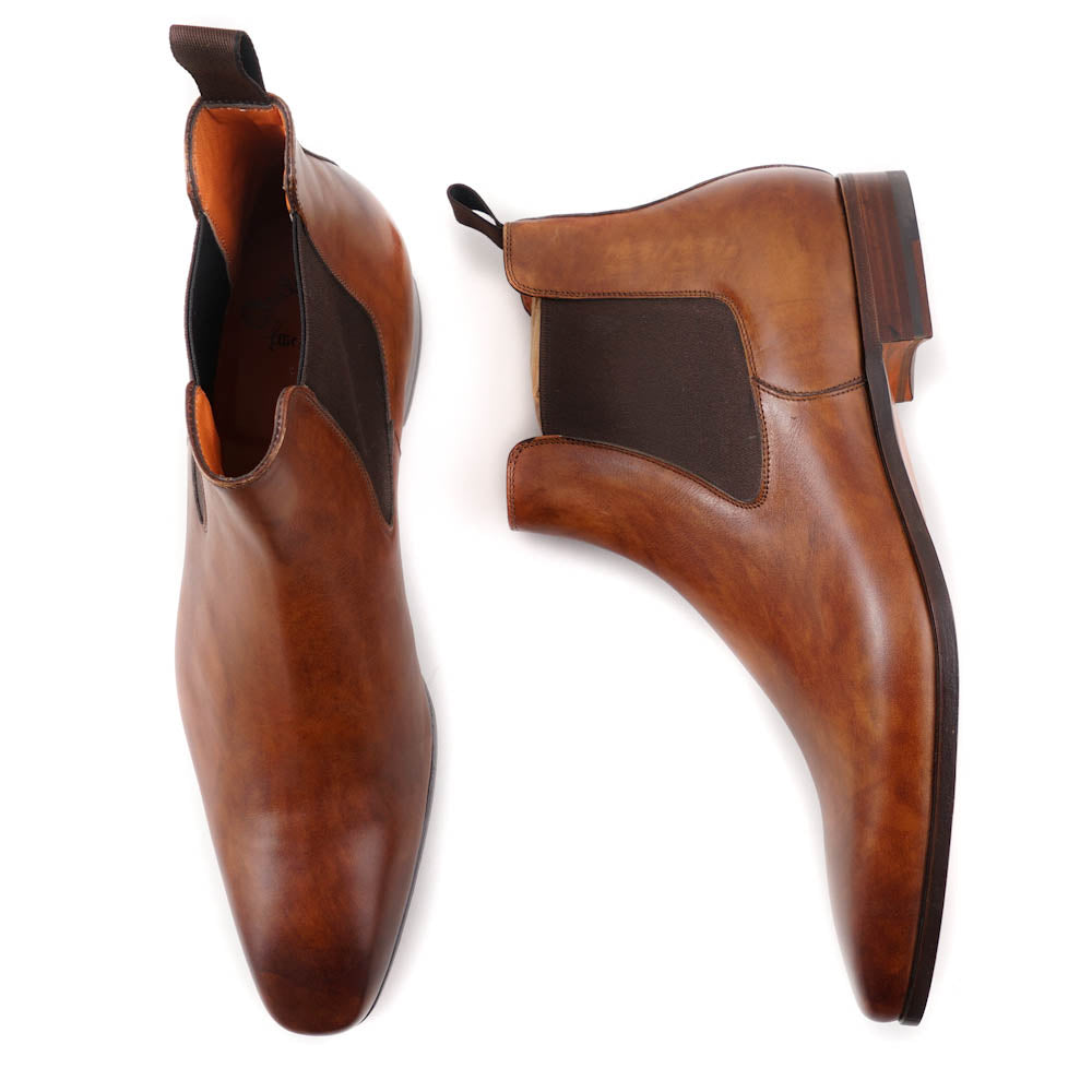 Santoni Men's Chelsea Boots in Antique Brown Leather - Stylish & Comfortable Ankle Boots for Casual Wear & Office Outfits