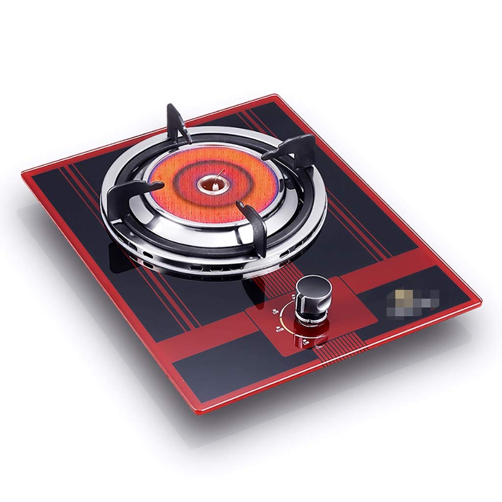 High-Efficiency Infrared Honeycomb Gas Cooktop - LPG/NG Compatible with Explosion-Proof Glass & Rotating Knobs - Energy Class A+ for Modern Kitchens - Perfect for Home Cooking, Restaurants & Outdoor Use (Black, NG Size)
